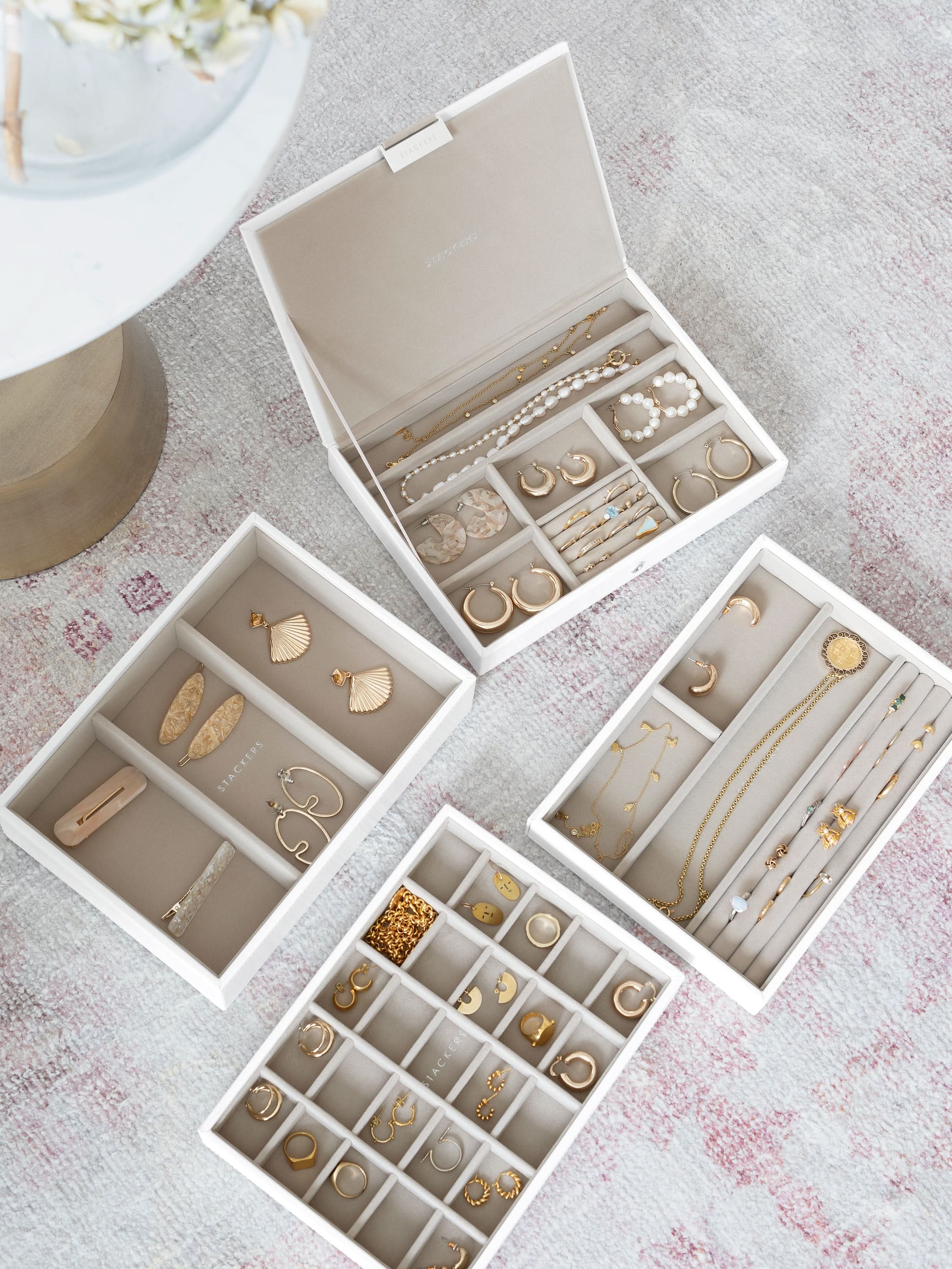 Stackers Klassieke Juwelendoos Set van 4 Wit - Mystackers