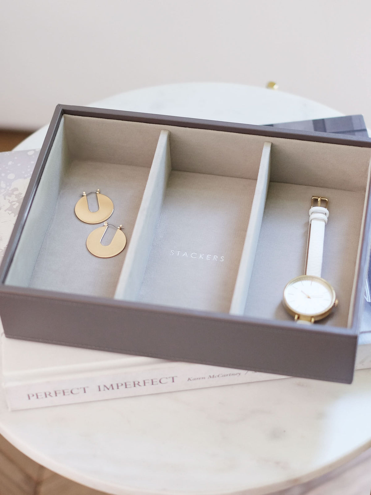 Stackers Horloge & Accessoirelaag voor Klassieke Juwelendoos Zachtbruin - Mystackers