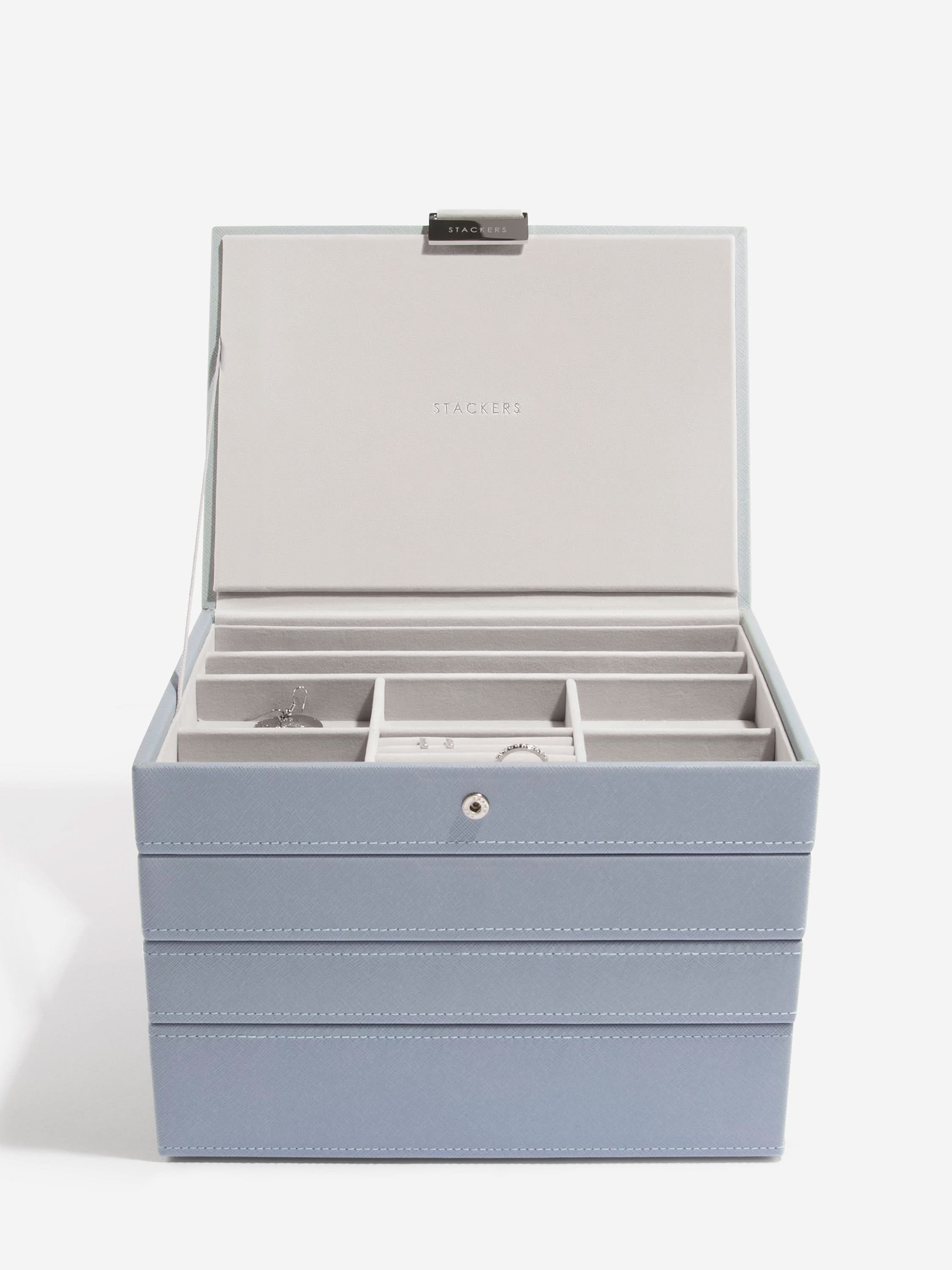 Stackers Klassieke Juwelendoos Set van 4 Blauw - Mystackers