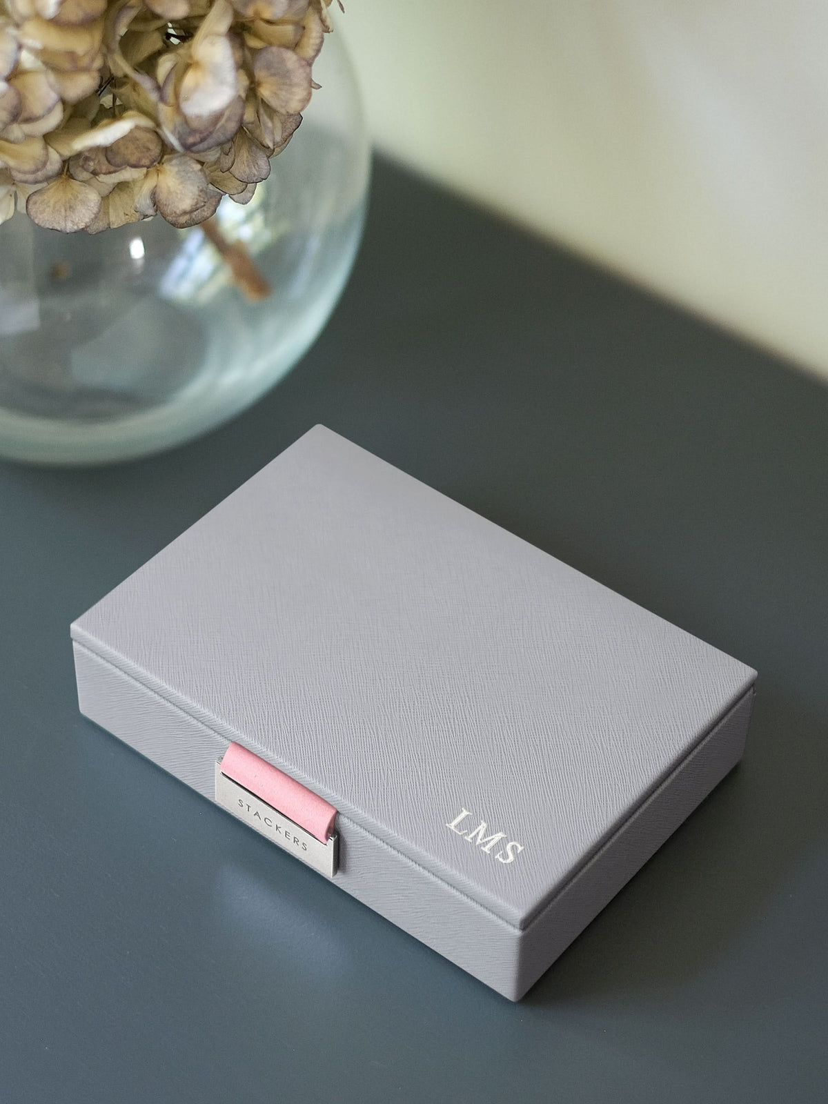 Stackers Deksel voor Mini Juwelendoos Grijs & Roze - Mystackers