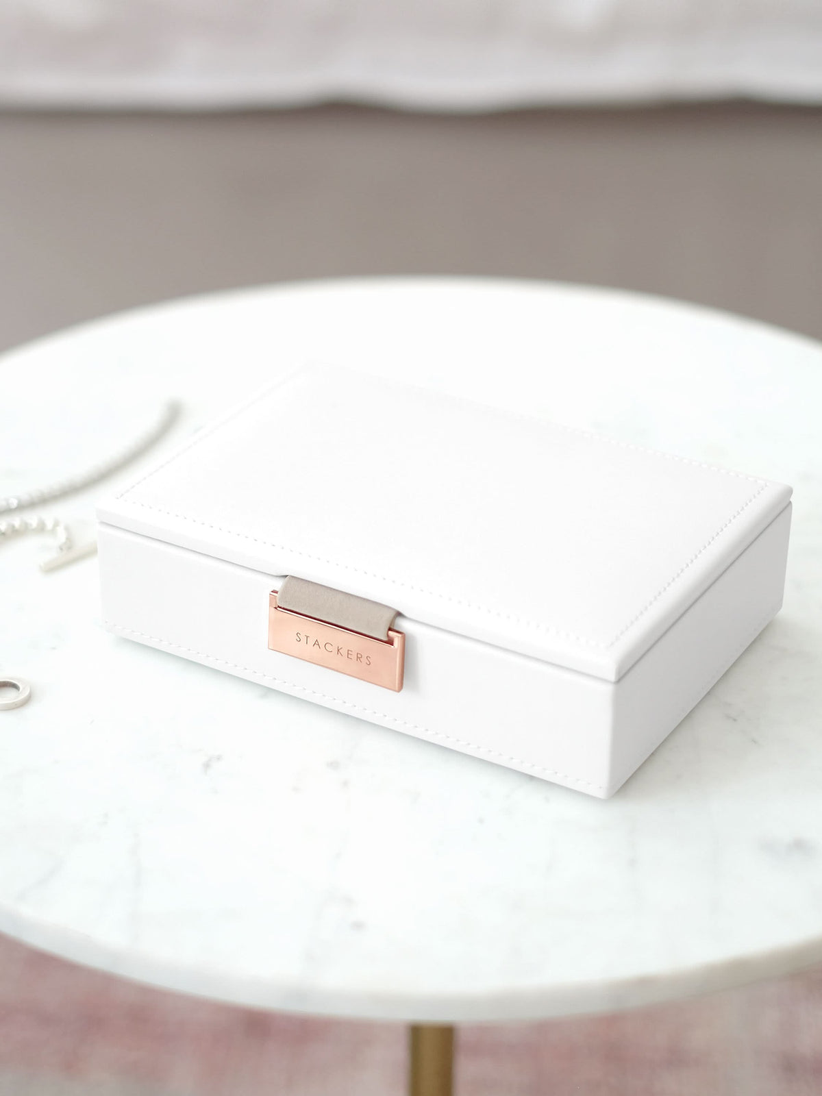 Stackers Deksel voor Mini Juwelendoos Wit & Roze - Mystackers
