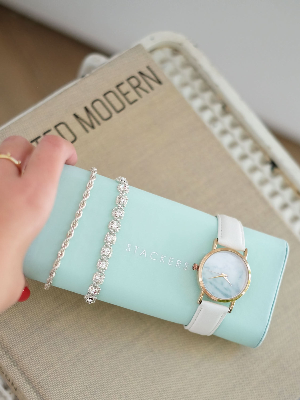 Stackers Horloge Pad Grijs & Munt - Mystackers