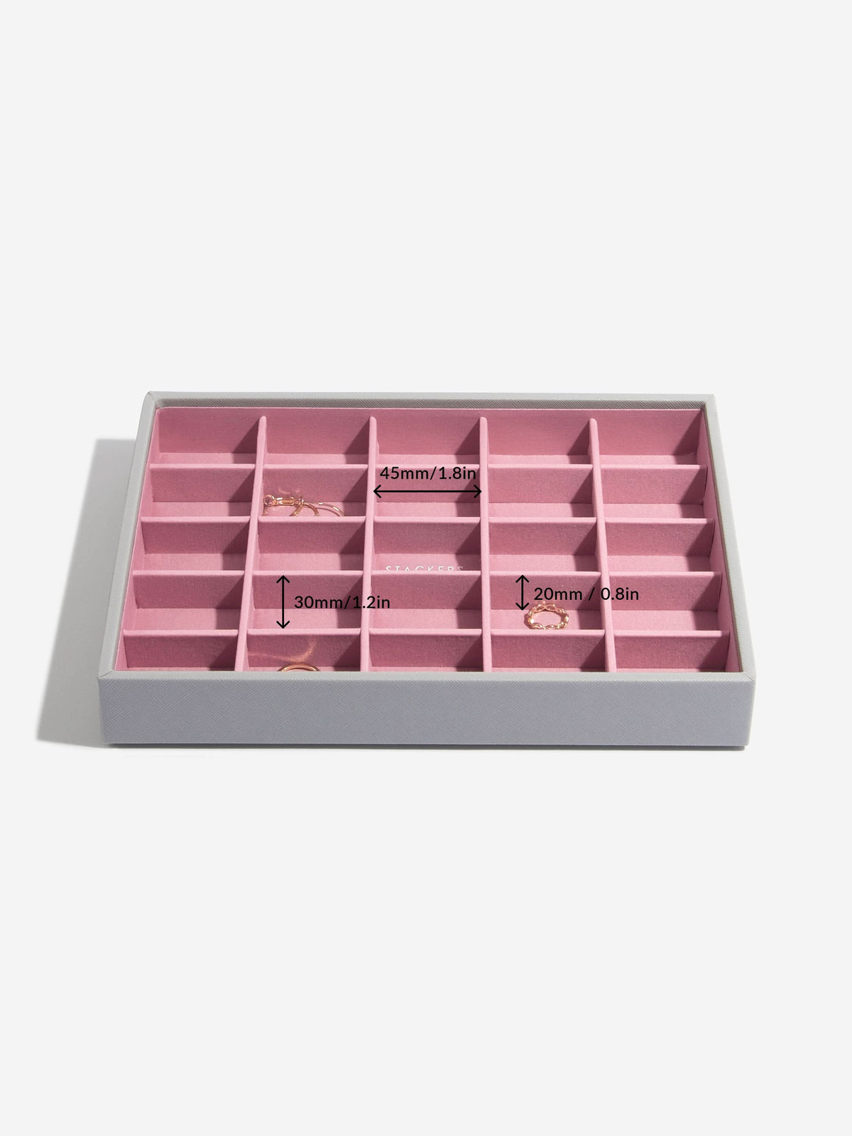 Stackers Klassieke Juwelendoos Set van 3 Grijs & Roze - Mystackers