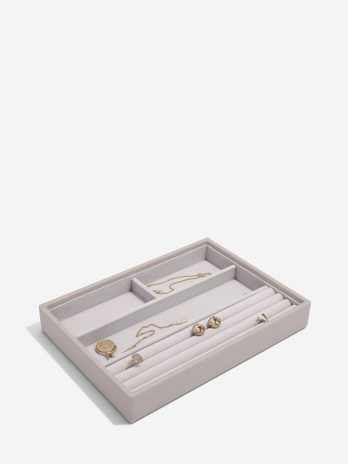 Stackers Ring & Armbandenlaag voor Klassieke Juwelendoos Taupe - Mystackers