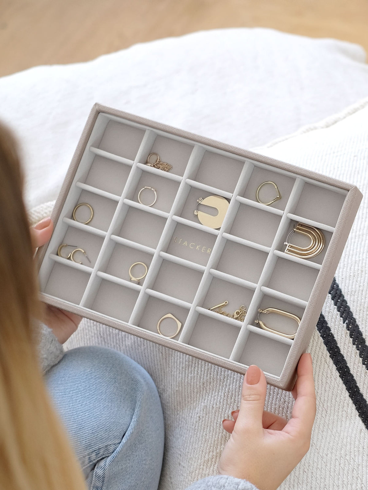 Stackers kleine Sieradenlaag voor Klassieke Juwelendoos Taupe - Mystackers