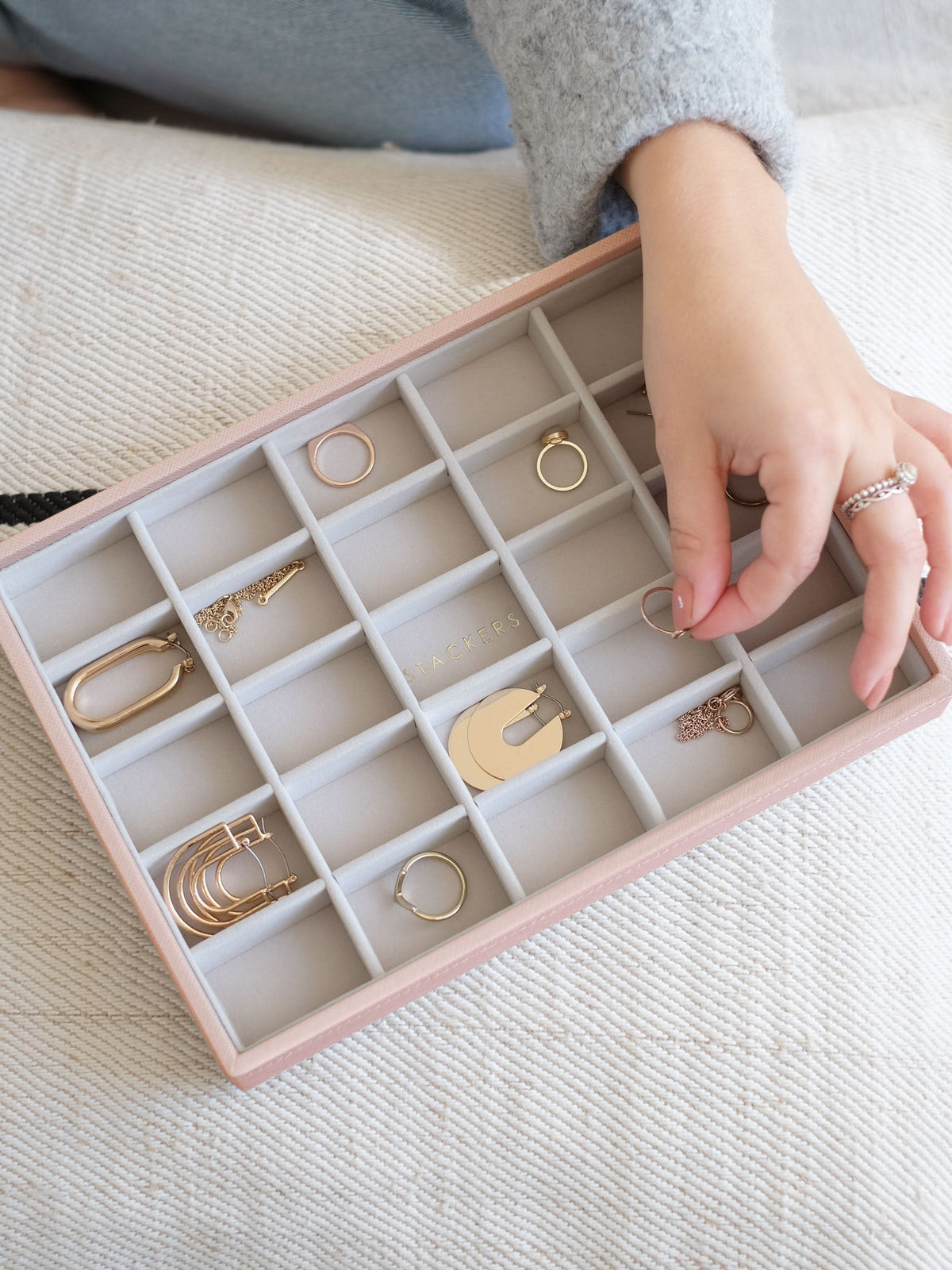 Stackers kleine Sieradenlaag voor Klassieke Juwelendoos Roze - Mystackers