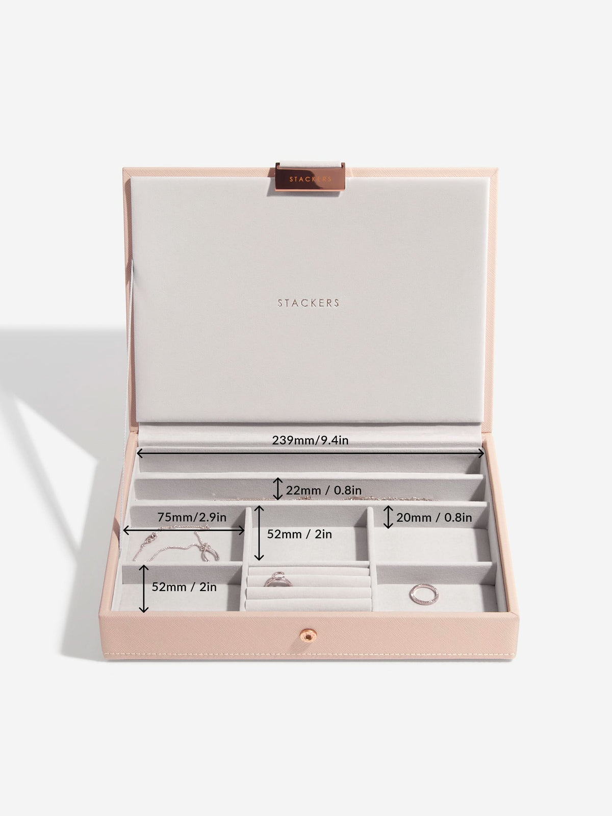 Stackers Klassieke Juwelendoos Set van 3 Roze - Mystackers