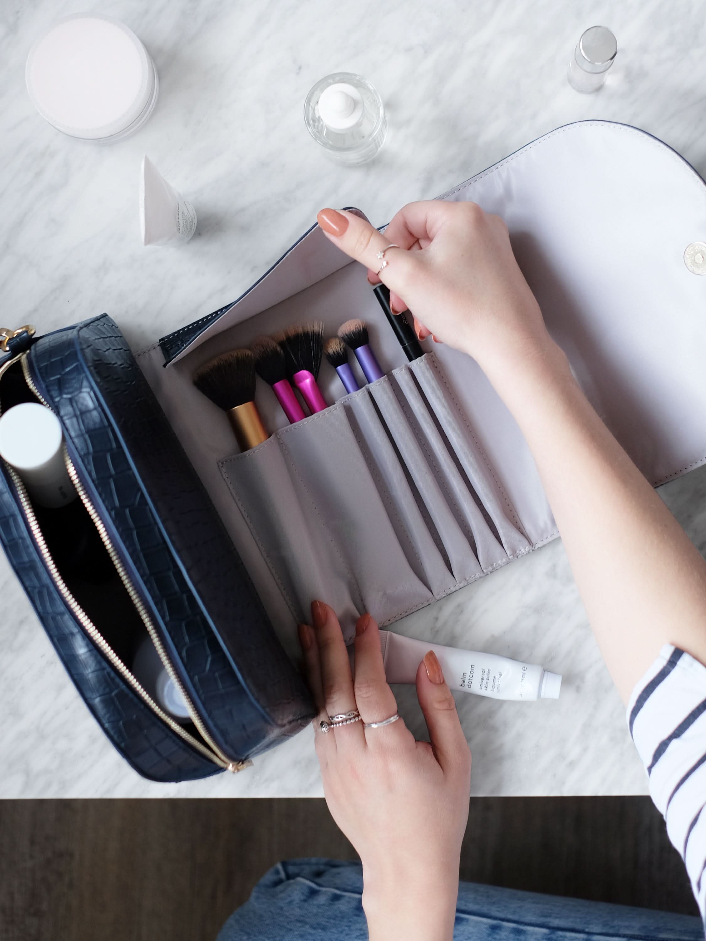 Stackers Make-uptas met krokodillenprint Zwart - Mystackers