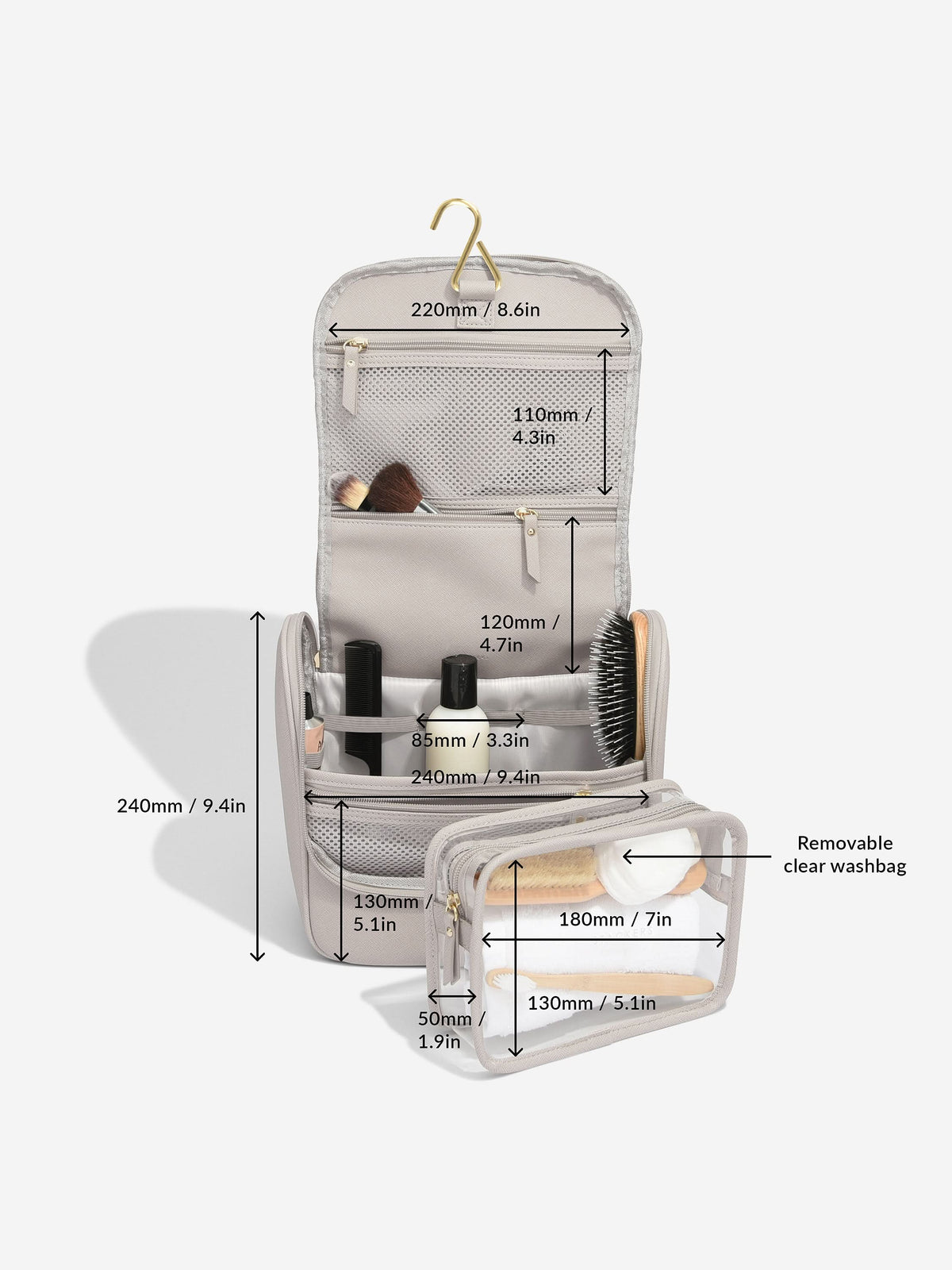 Stackers hangende Toilettas Taupe - Mystackers