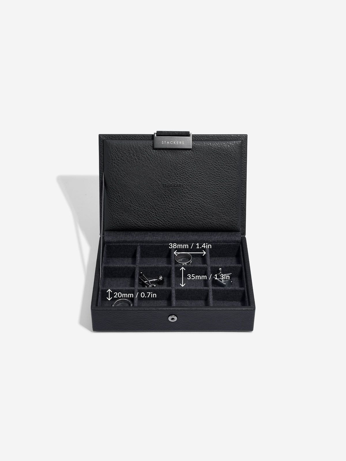 Stackers Mini Set van 2 - Horloge- & Manchetknopendoosje Zwart - Mystackers