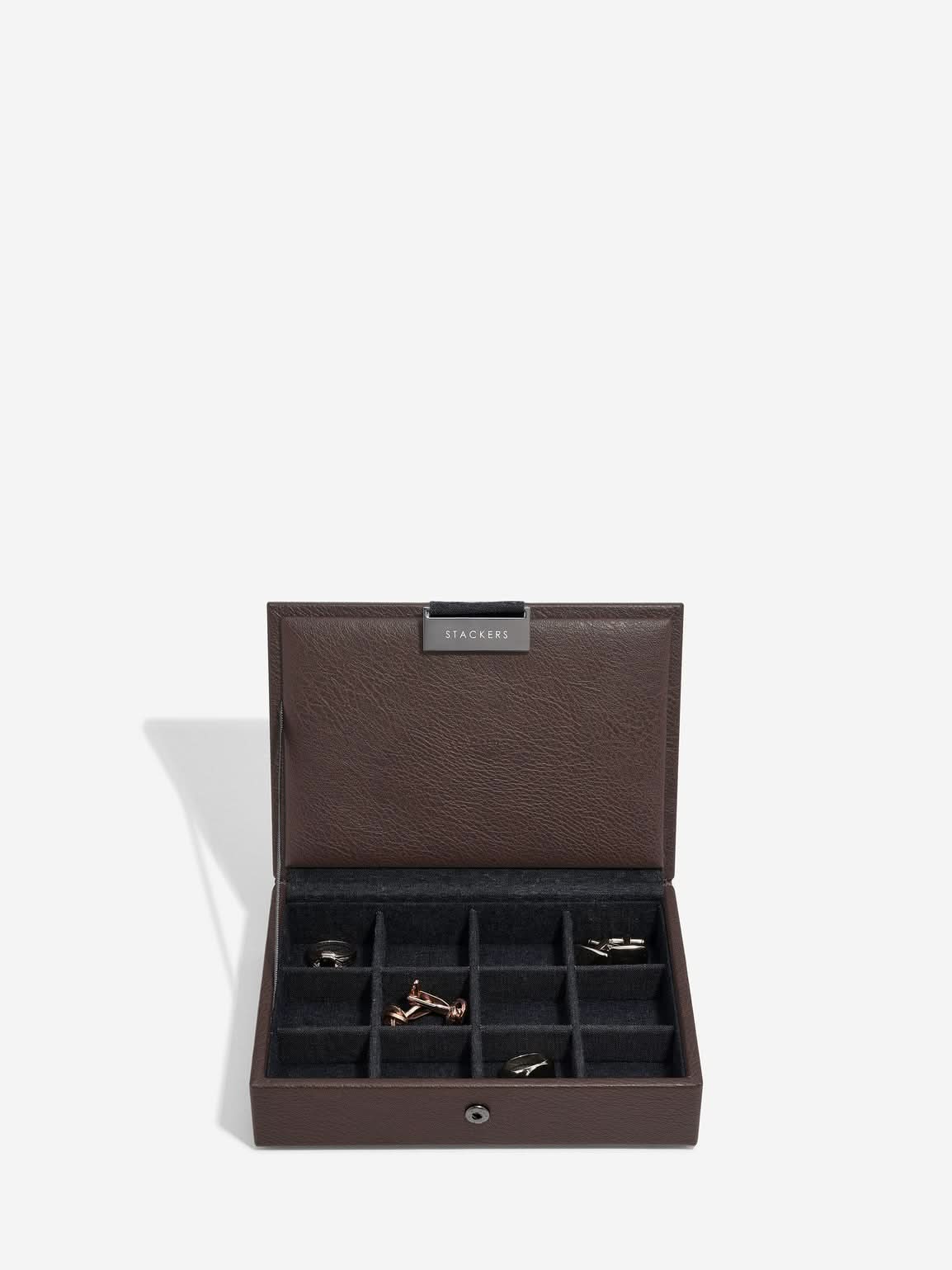 Stackers Mini Set van 2 - Horloge- & Manchetknopendoosje Bruin - Mystackers