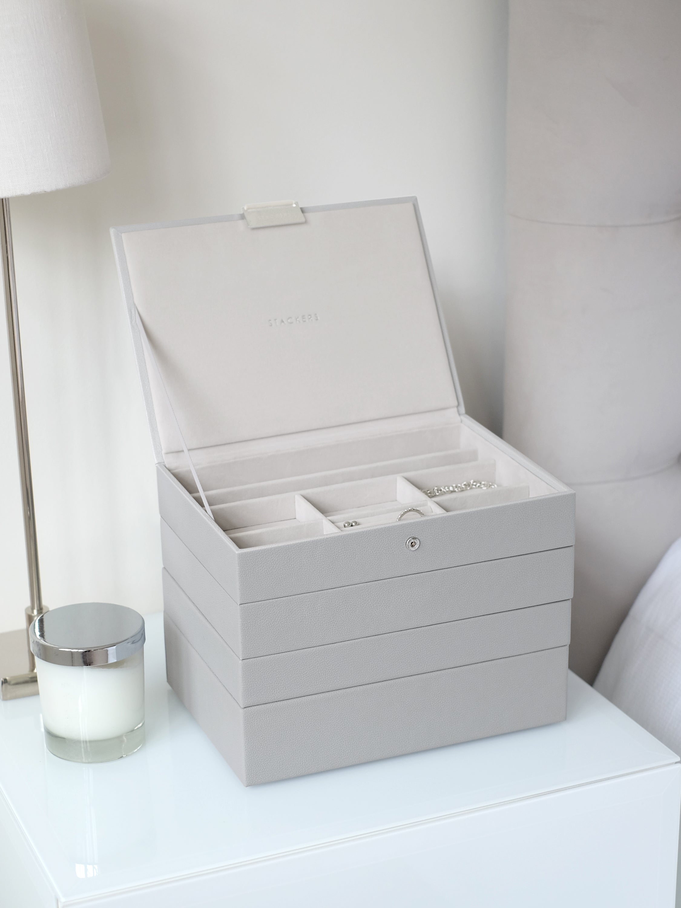 Stackers Klassieke Juwelendoos Set van 4 Grijs - Mystackers
