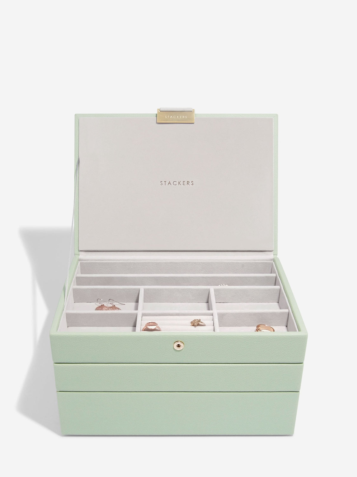 Stackers Klassieke Juwelendoos Set van 3 Saliegroen - Mystackers