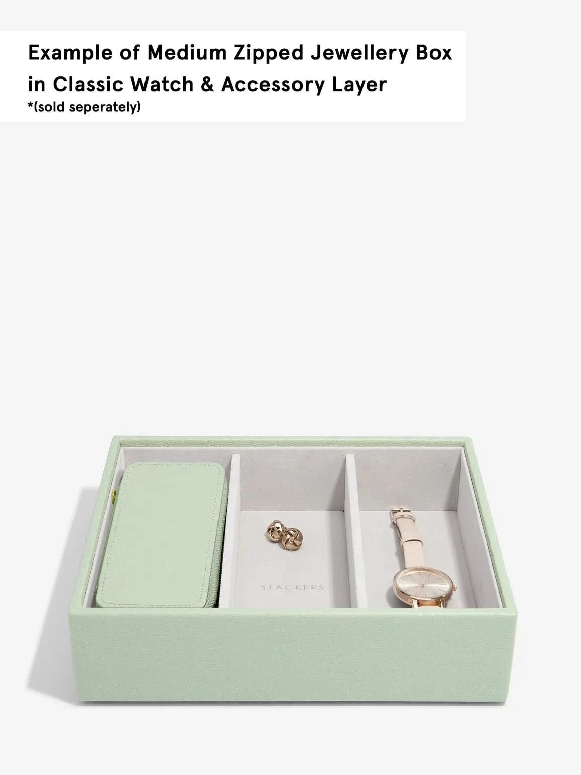 Stackers Medium Travel box Saliegroen - Mystackers