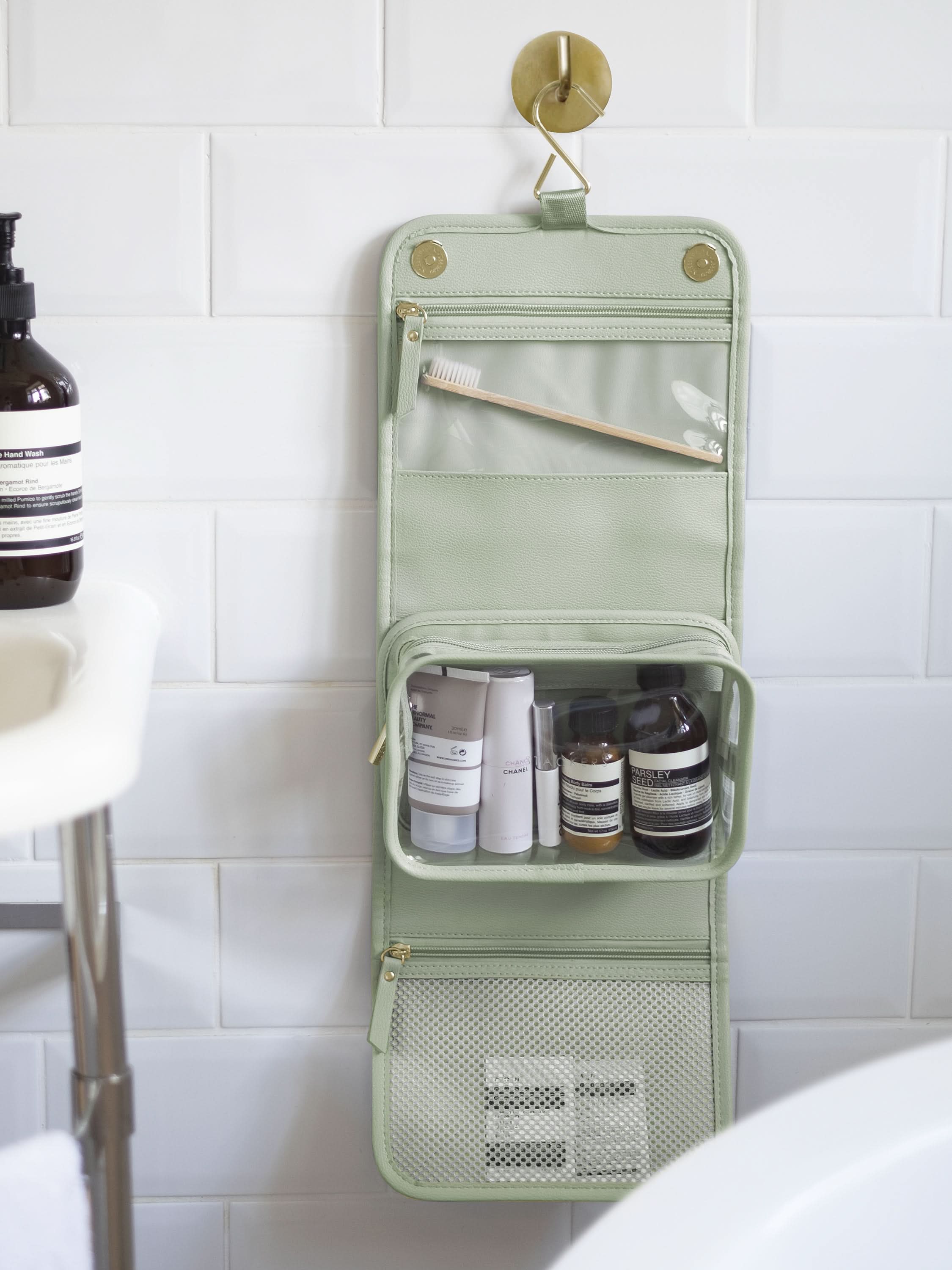 Stackers kleine hangende Toilettas Saliegroen - Mystackers