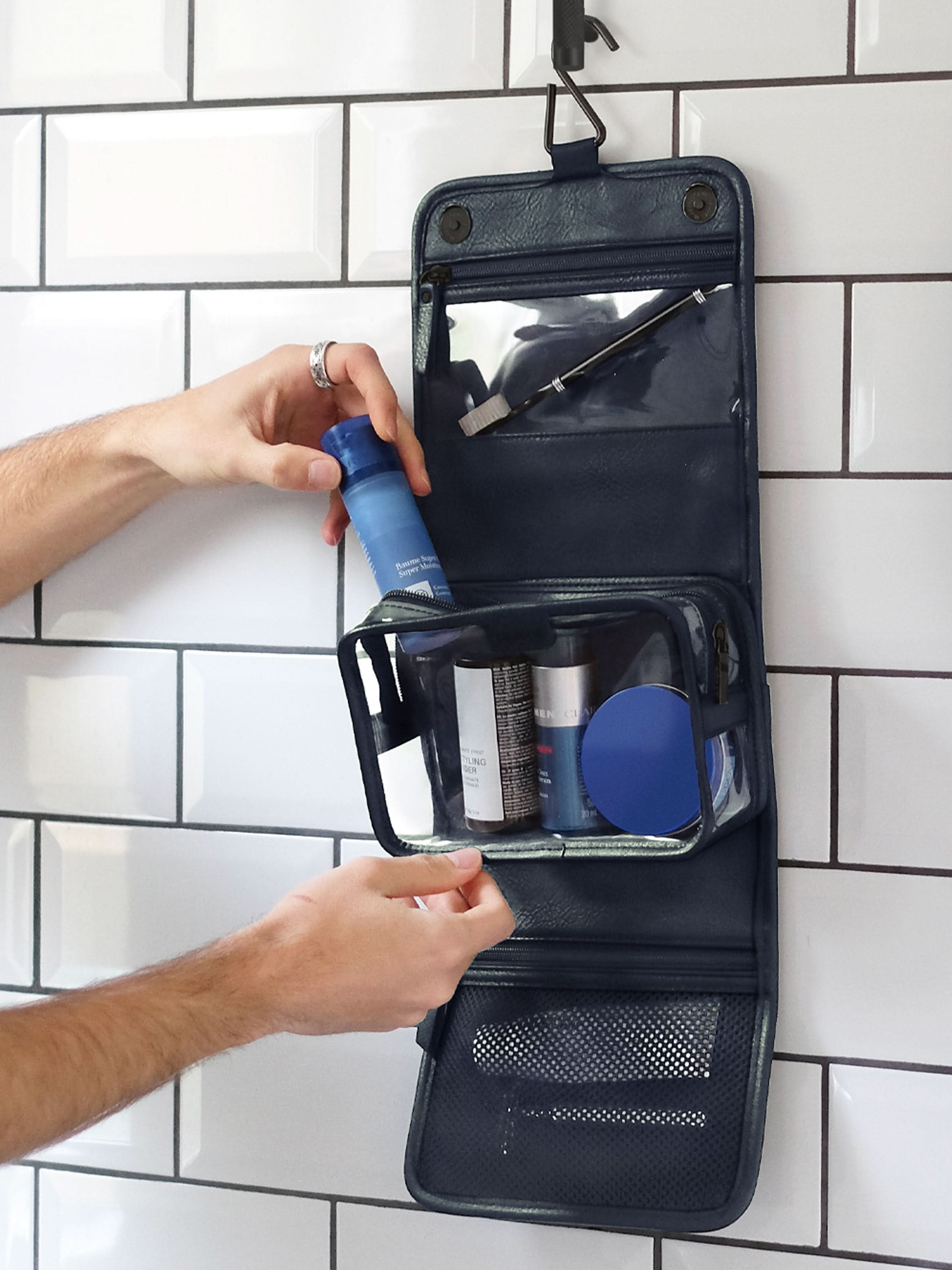 Stackers kleine hangende Toilettas Marineblauw - Mystackers