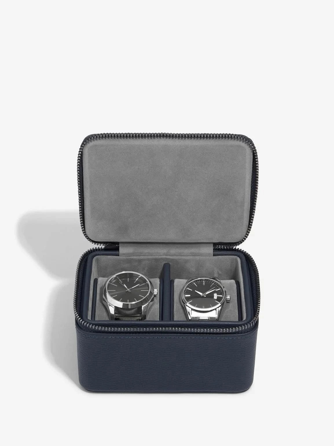 Stackers Horlogebox met dubbele rits Marineblauw - Mystackers