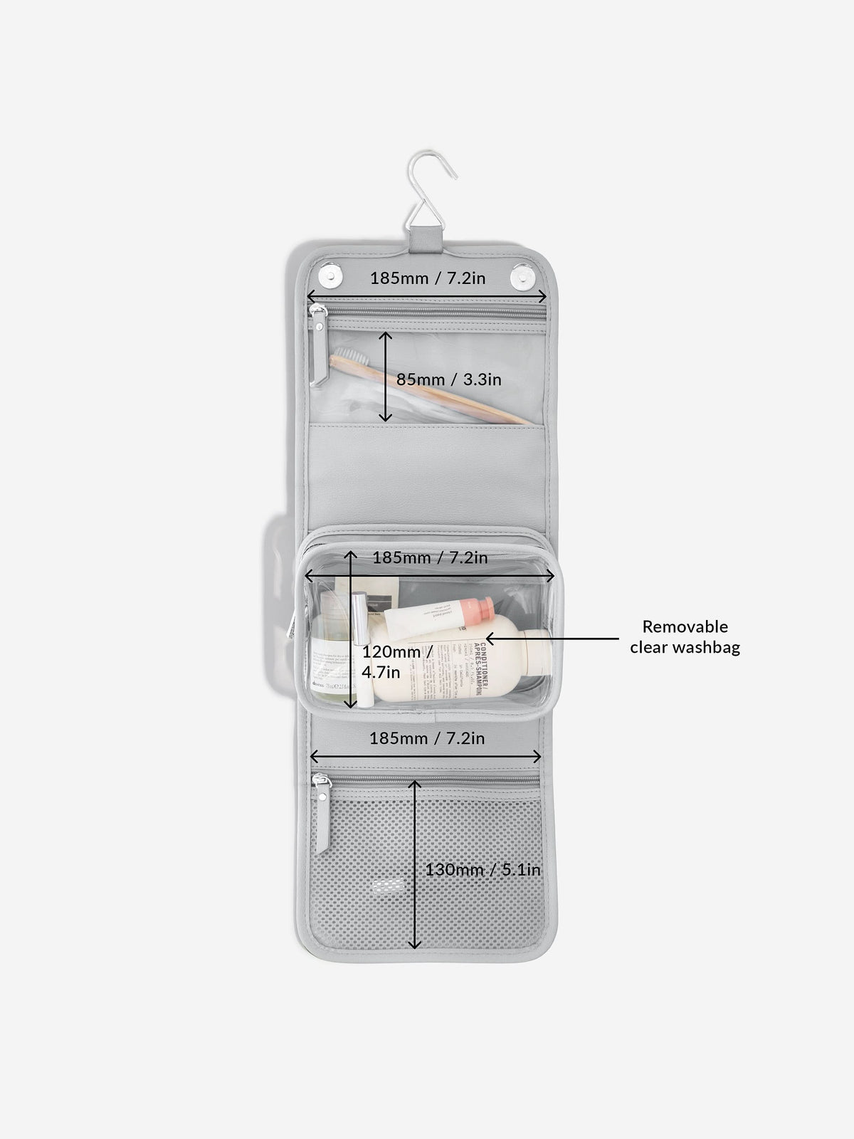 Stackers kleine hangende Toilettas Grijs - Mystackers