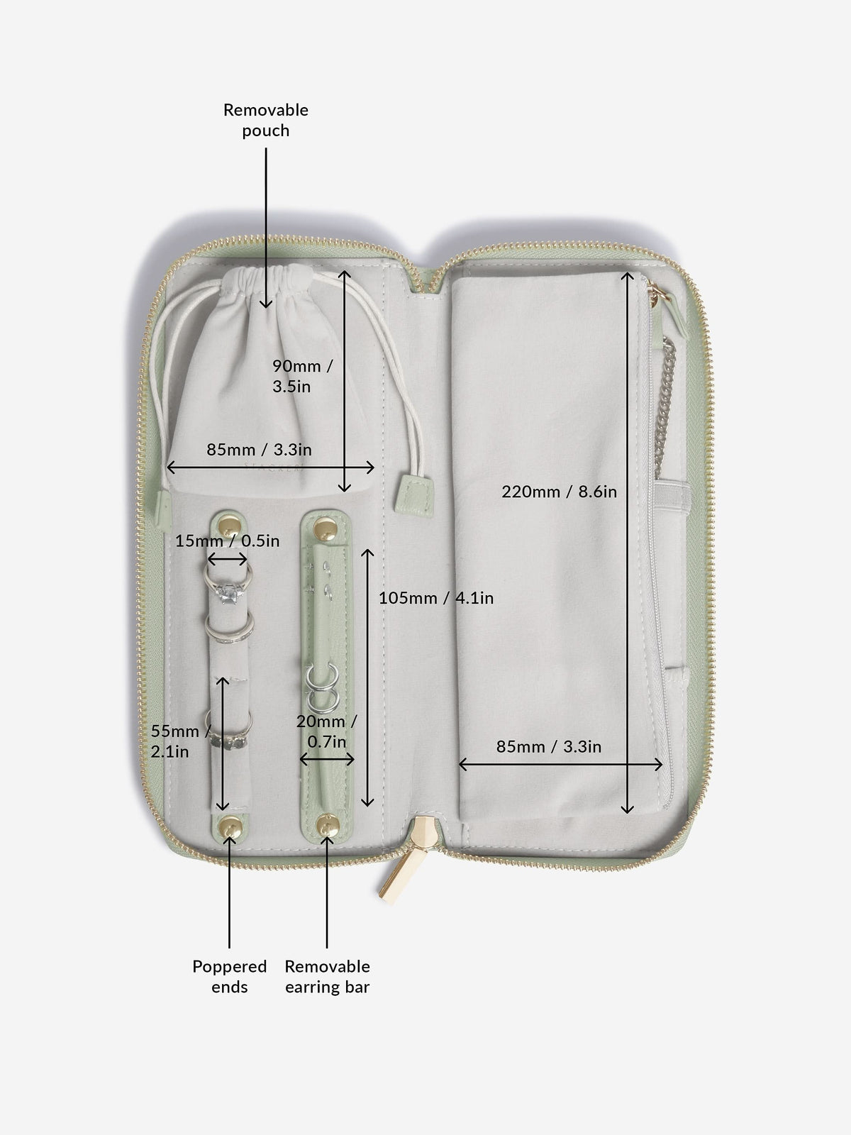 Stackers Jewellery Roll Saliegroen - Mystackers