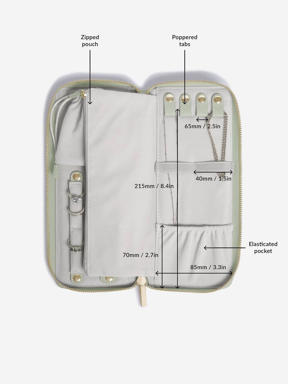 Stackers Jewellery Roll Saliegroen - Mystackers