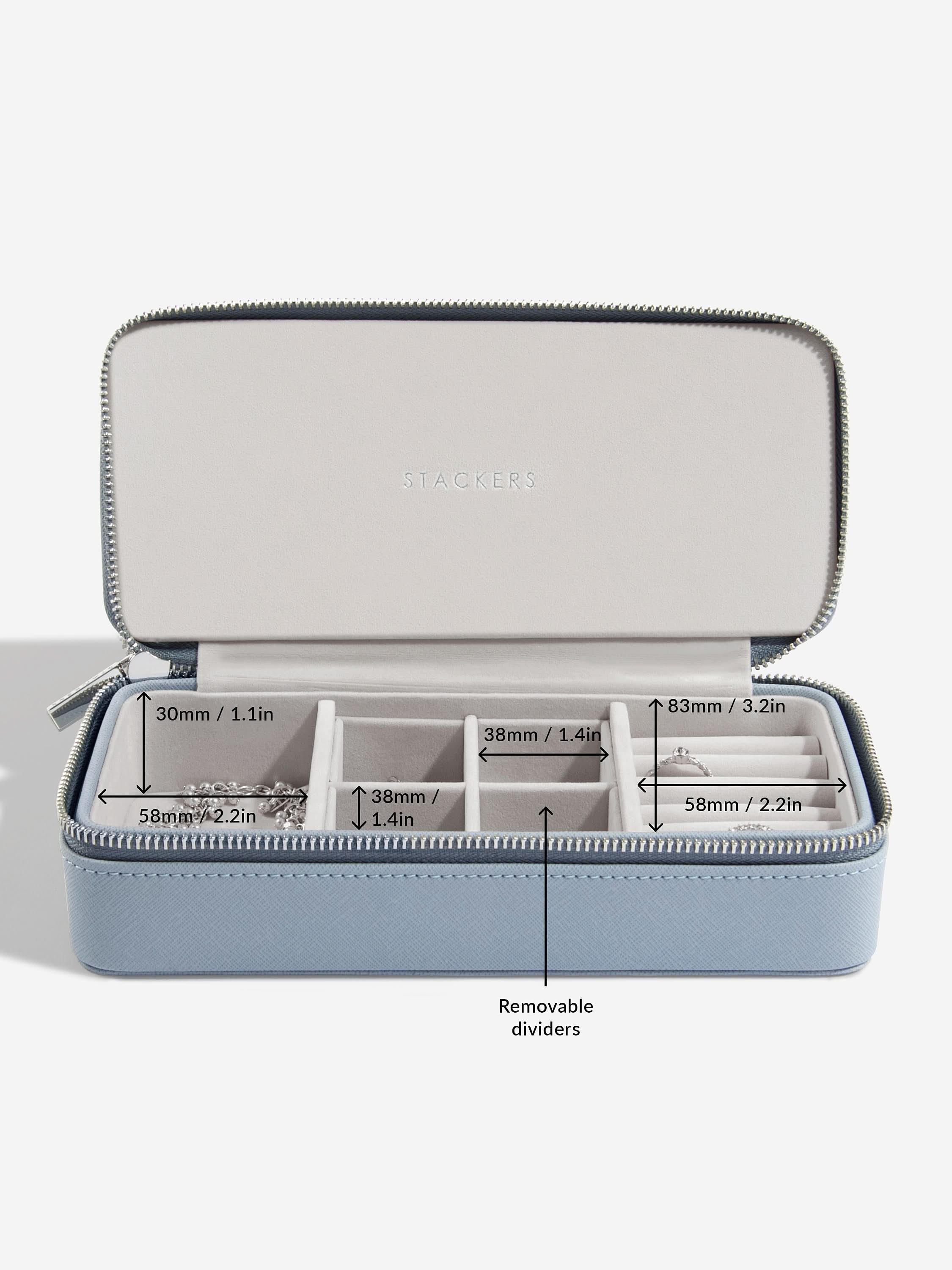 Stackers Large + Petite Travel Box Blauw - Mystackers