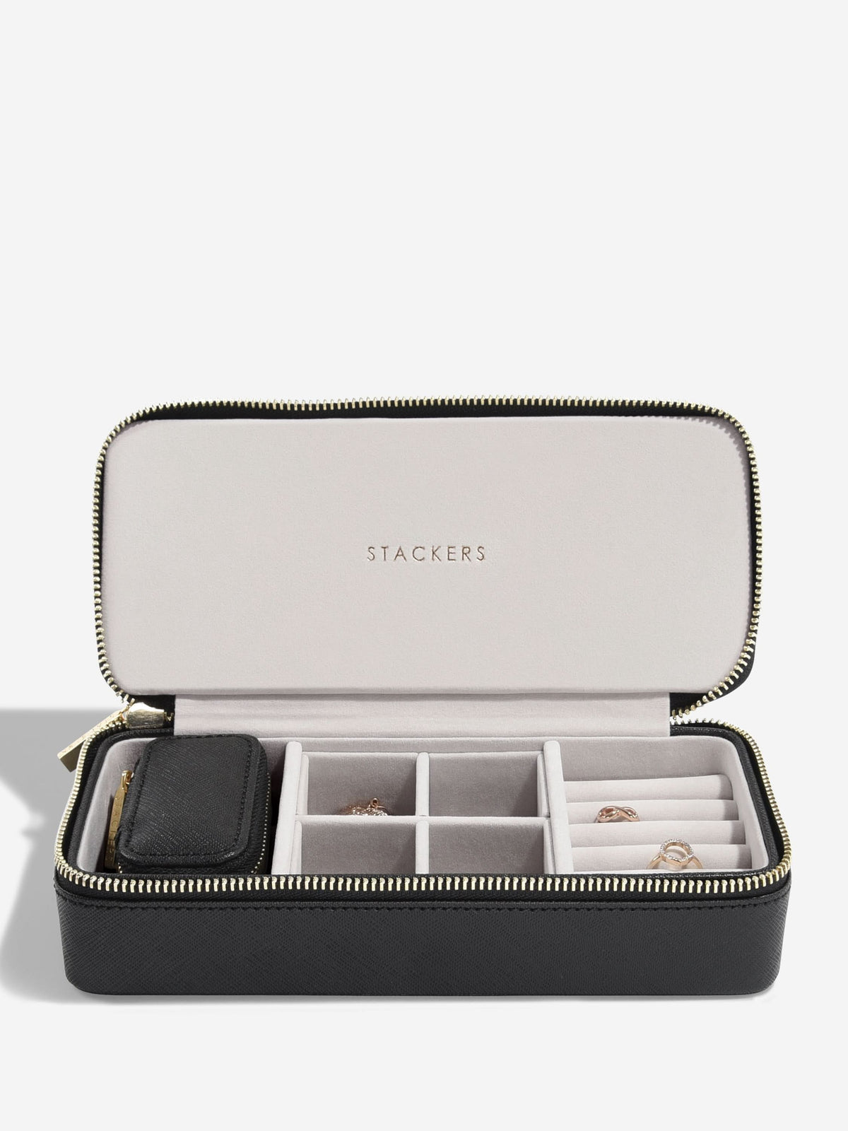 Stackers Large + Petite Travel Box Zwart - Mystackers