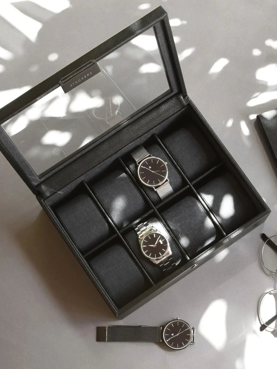 Stackers Achtdelige Horlogebox Zwart - Mystackers