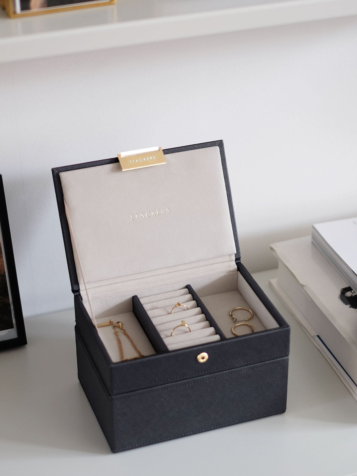 Stackers Mini Juwelendoos Set van 2 Zwart - Mystackers