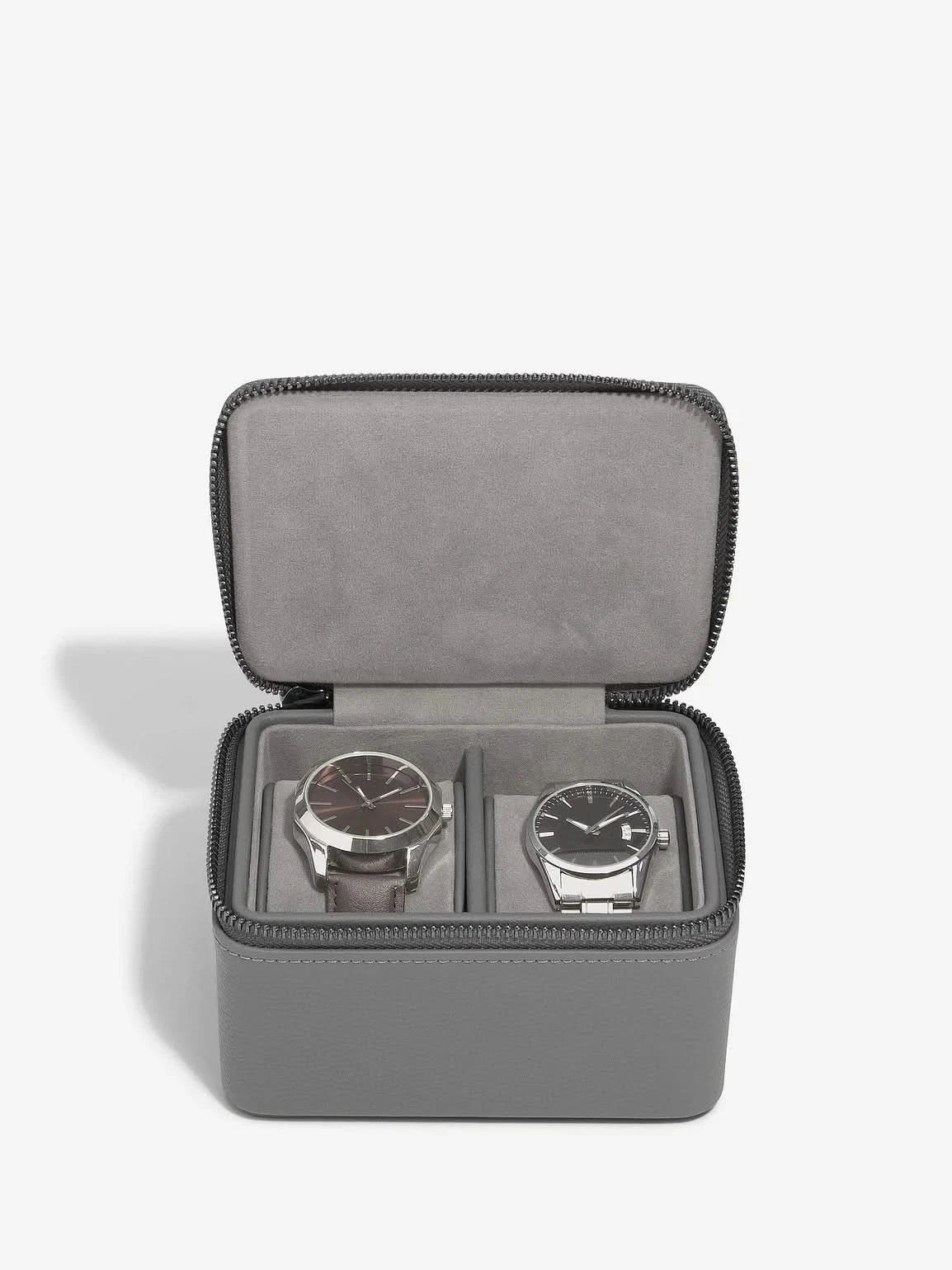 Stackers Horlogebox met dubbele rits Grijs - Mystackers