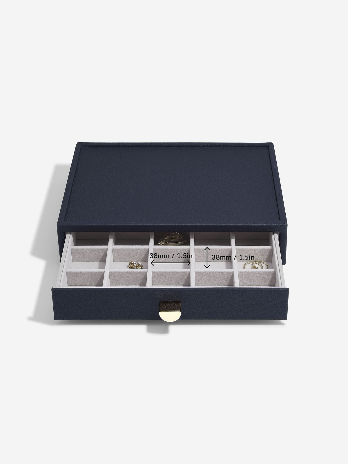 Stackers kleine Sieradenlade voor Klassieke Display Juwelendoos Marineblauw - Mystackers
