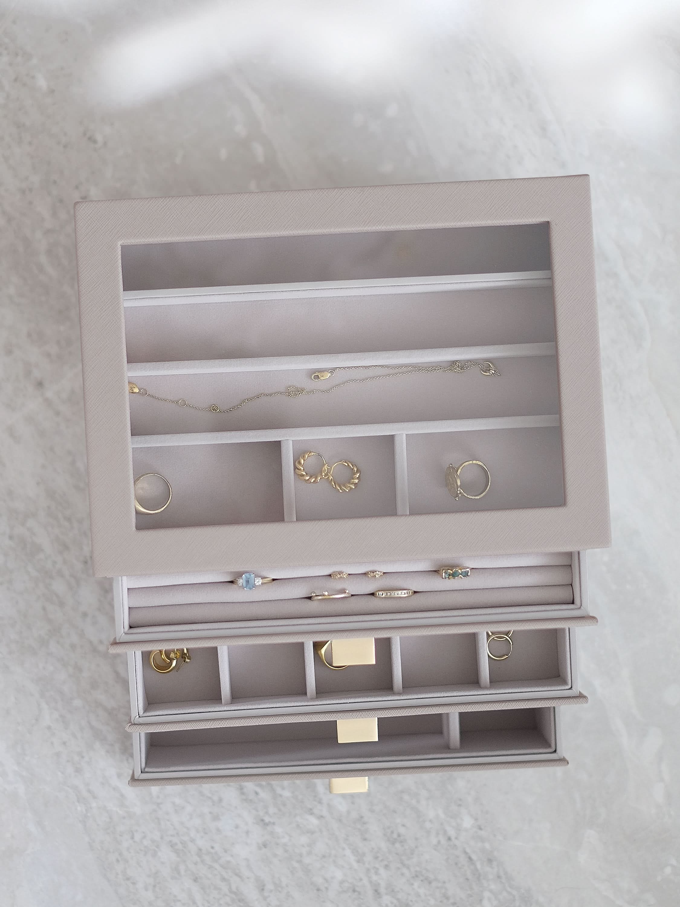 Stackers Klassieke Display Juwelendoos Set van 3 Taupe - Mystackers