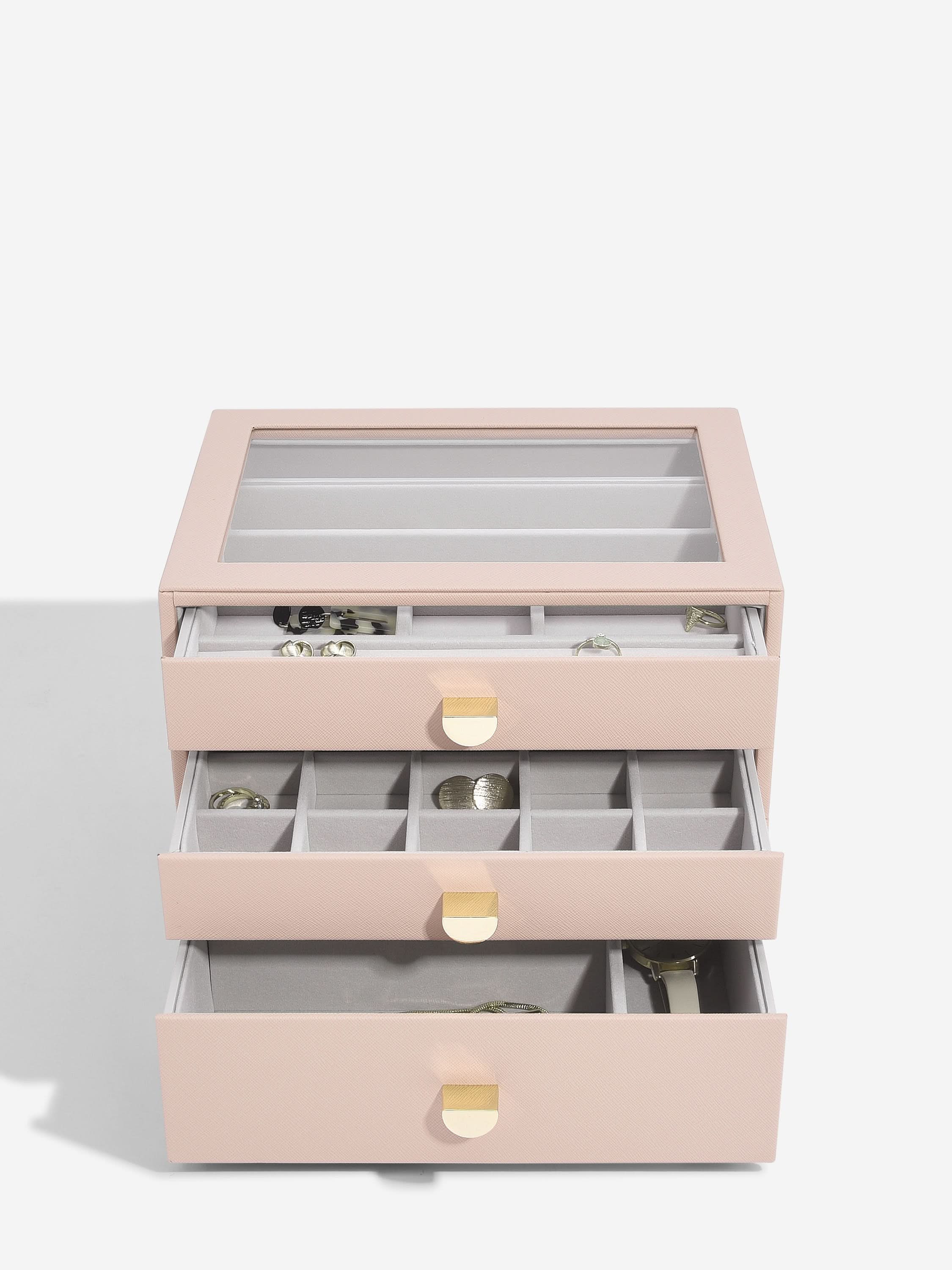 Stackers Klassieke Display Juwelendoos Set van 3 Roze - Mystackers