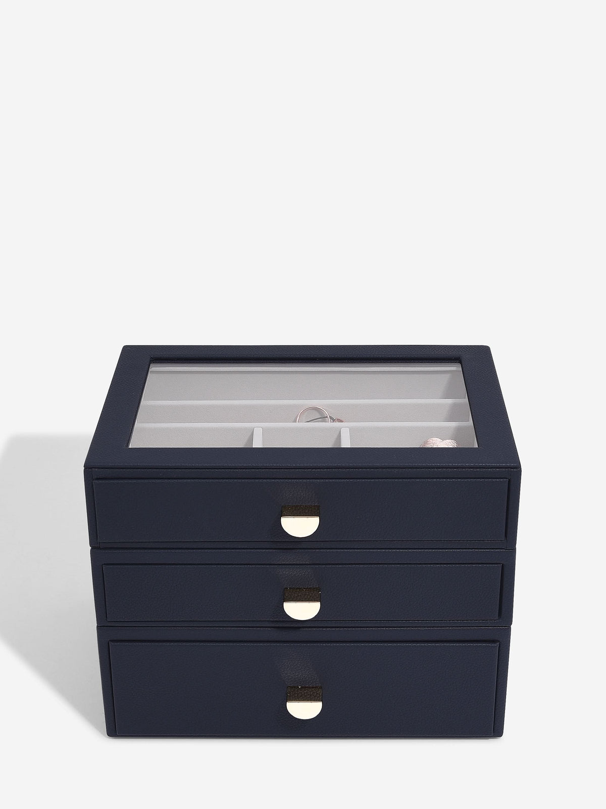 Stackers Klassieke Display Juwelendoos Set van 3 Marineblauw - Mystackers