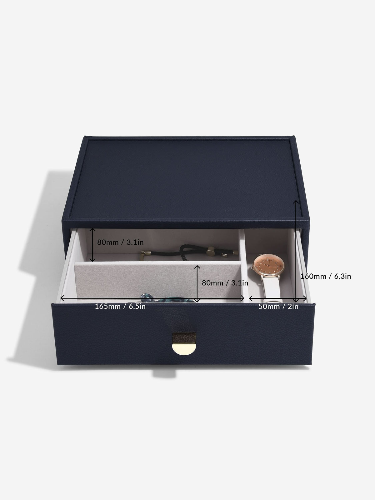 Stackers Klassieke Display Juwelendoos Set van 4 Marineblauw - Mystackers