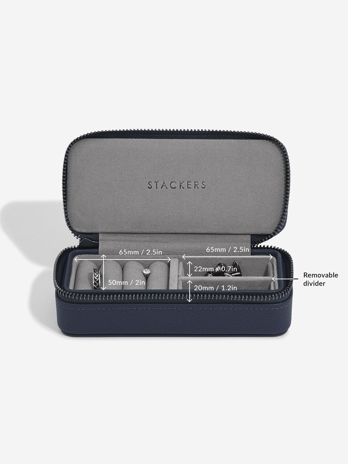 Stackers Medium Travel box Marineblauw/Donkergrijs - Mystackers