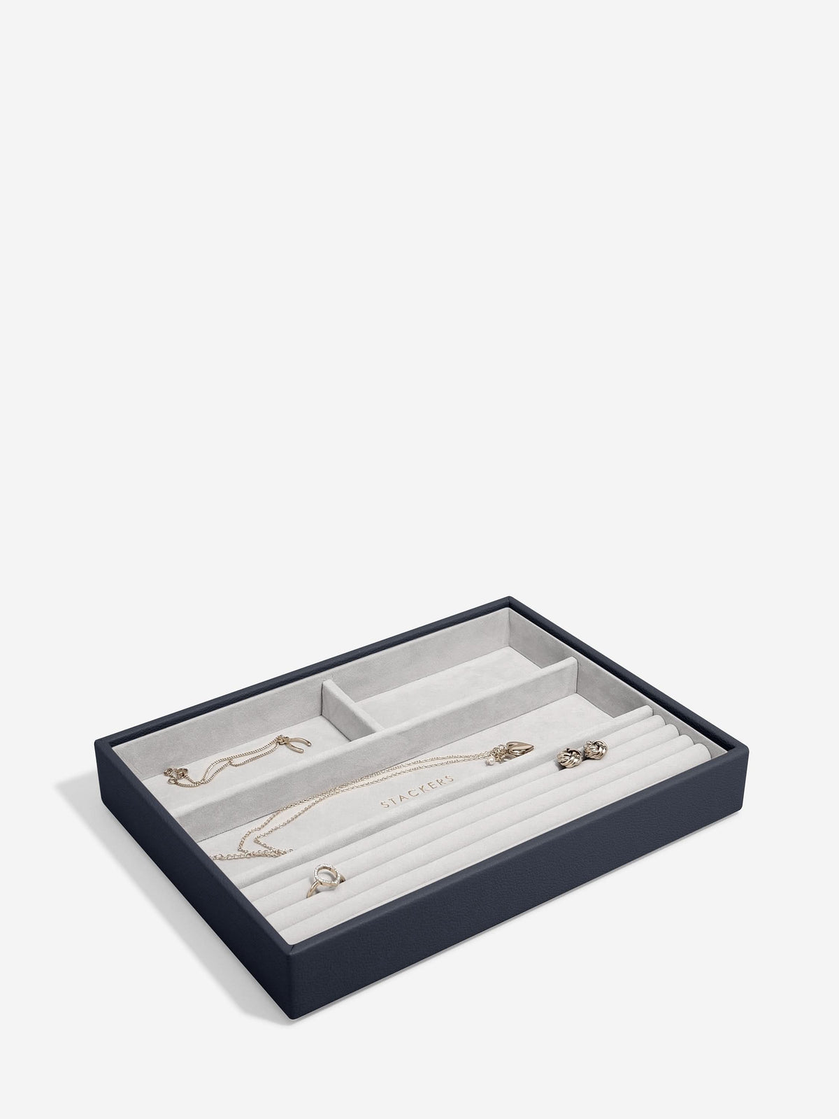 Stackers Ring & Armbandenlaag voor Klassieke Juwelendoos Marineblauw - Mystackers