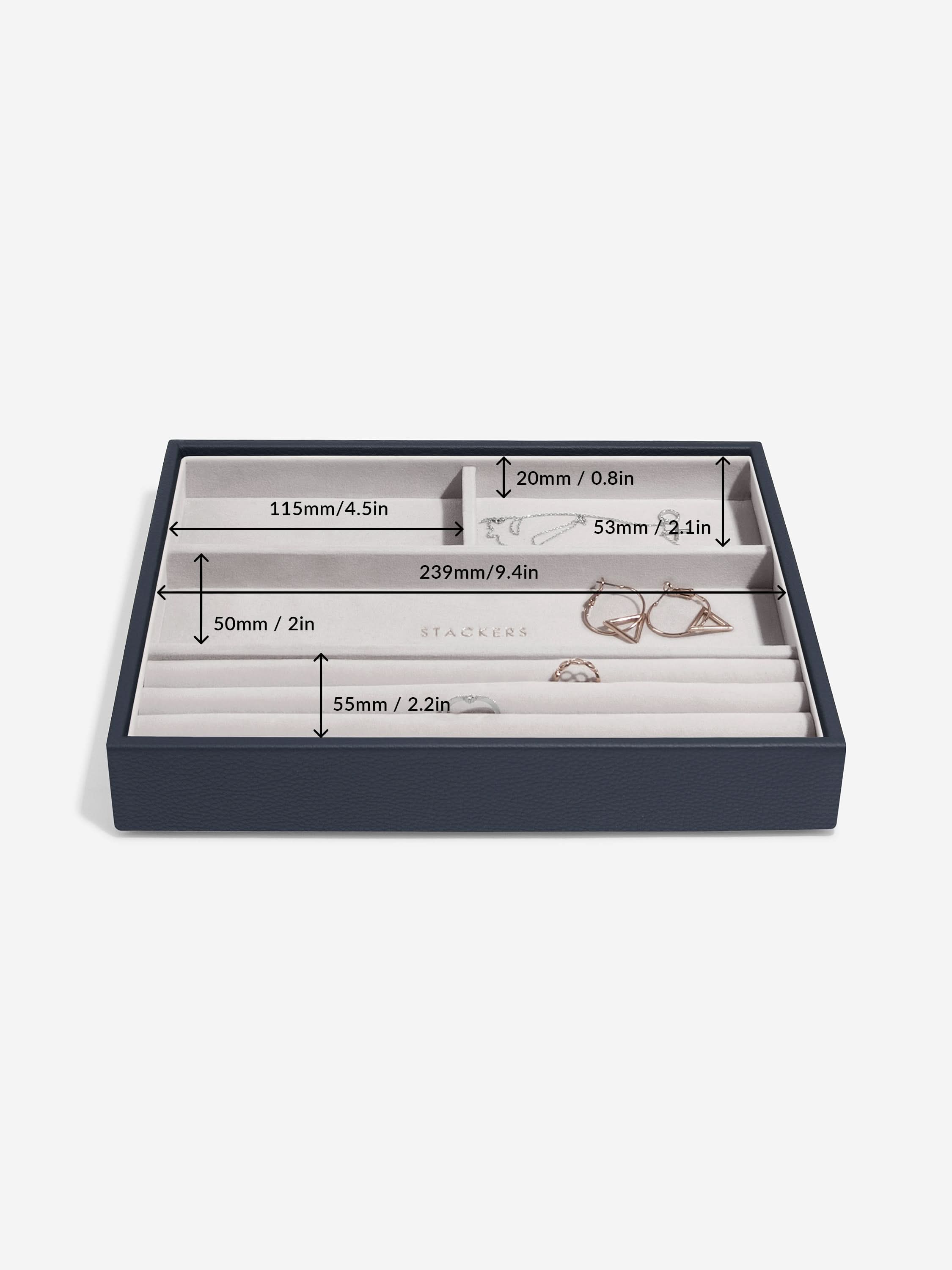 Stackers Klassieke Juwelendoos Set van 5 Marineblauw - Mystackers