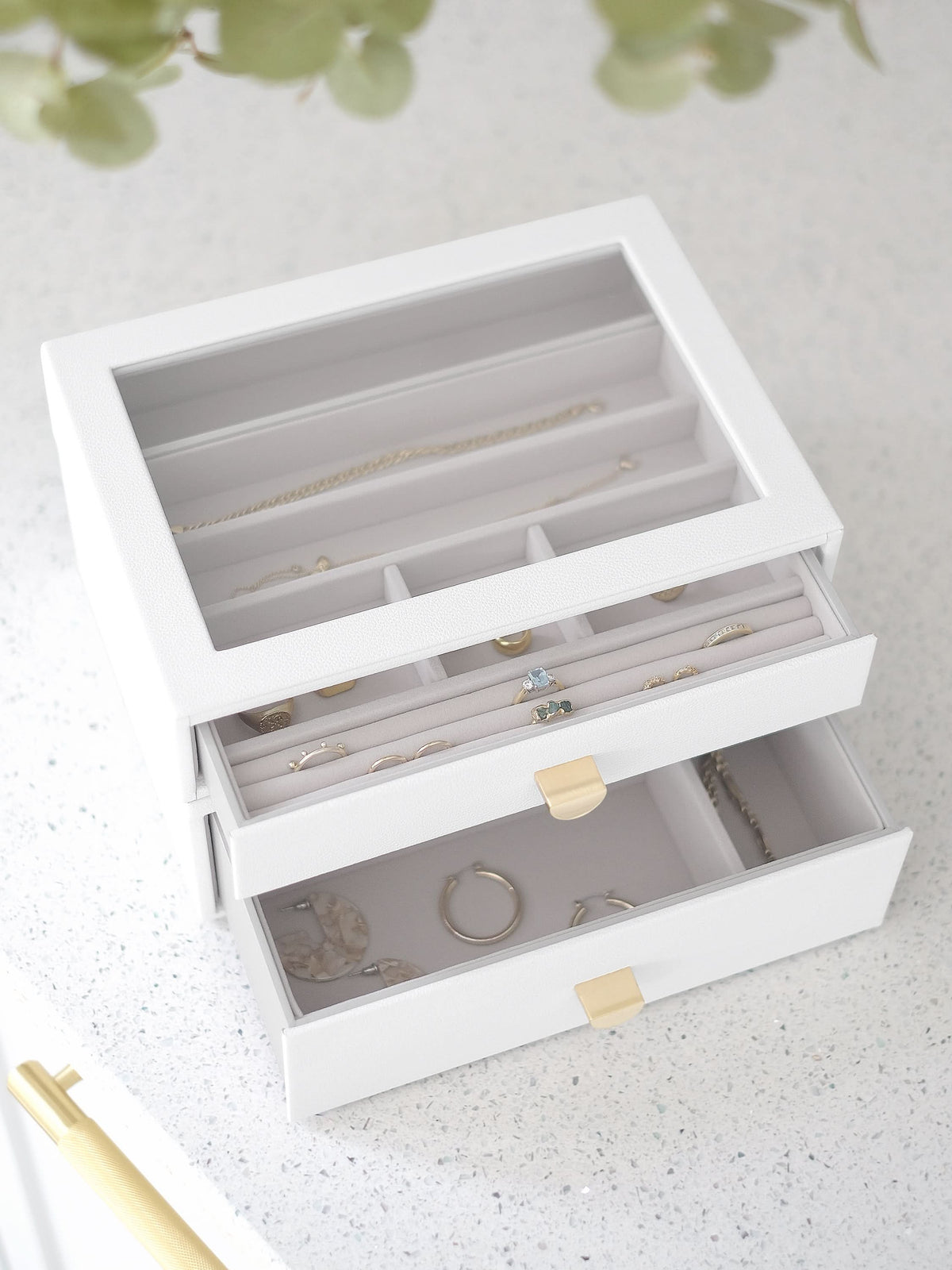 Stackers Klassieke Display Juwelendoos Set van 2 Wit - Mystackers