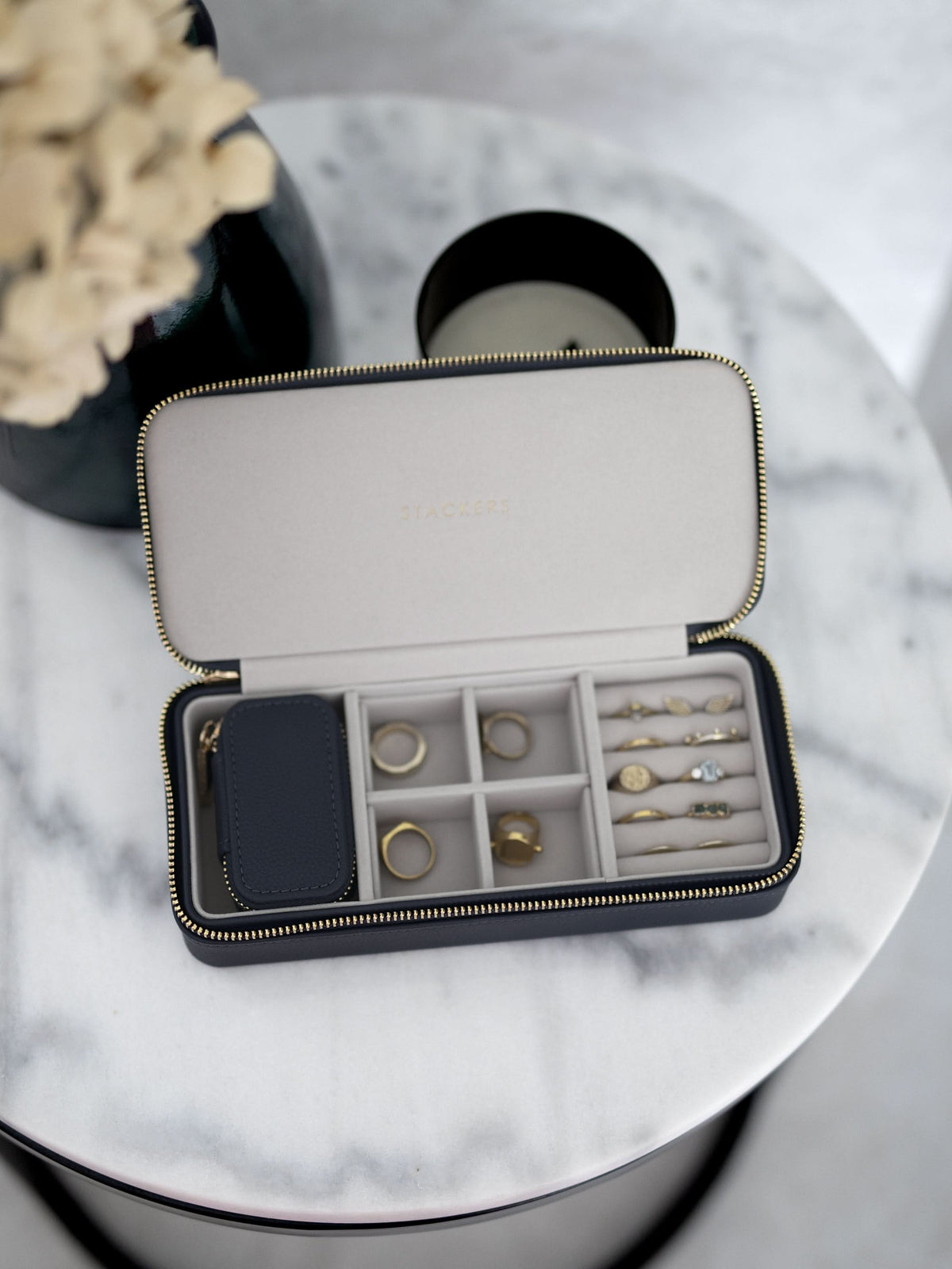 Stackers Large + Petite Travel Box Marineblauw - Mystackers