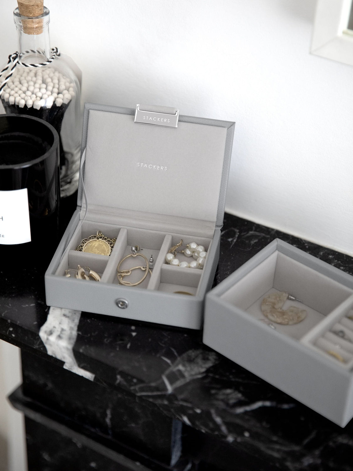 Stackers Micro Juwelendoos Set van 2 Grijs - Mystackers