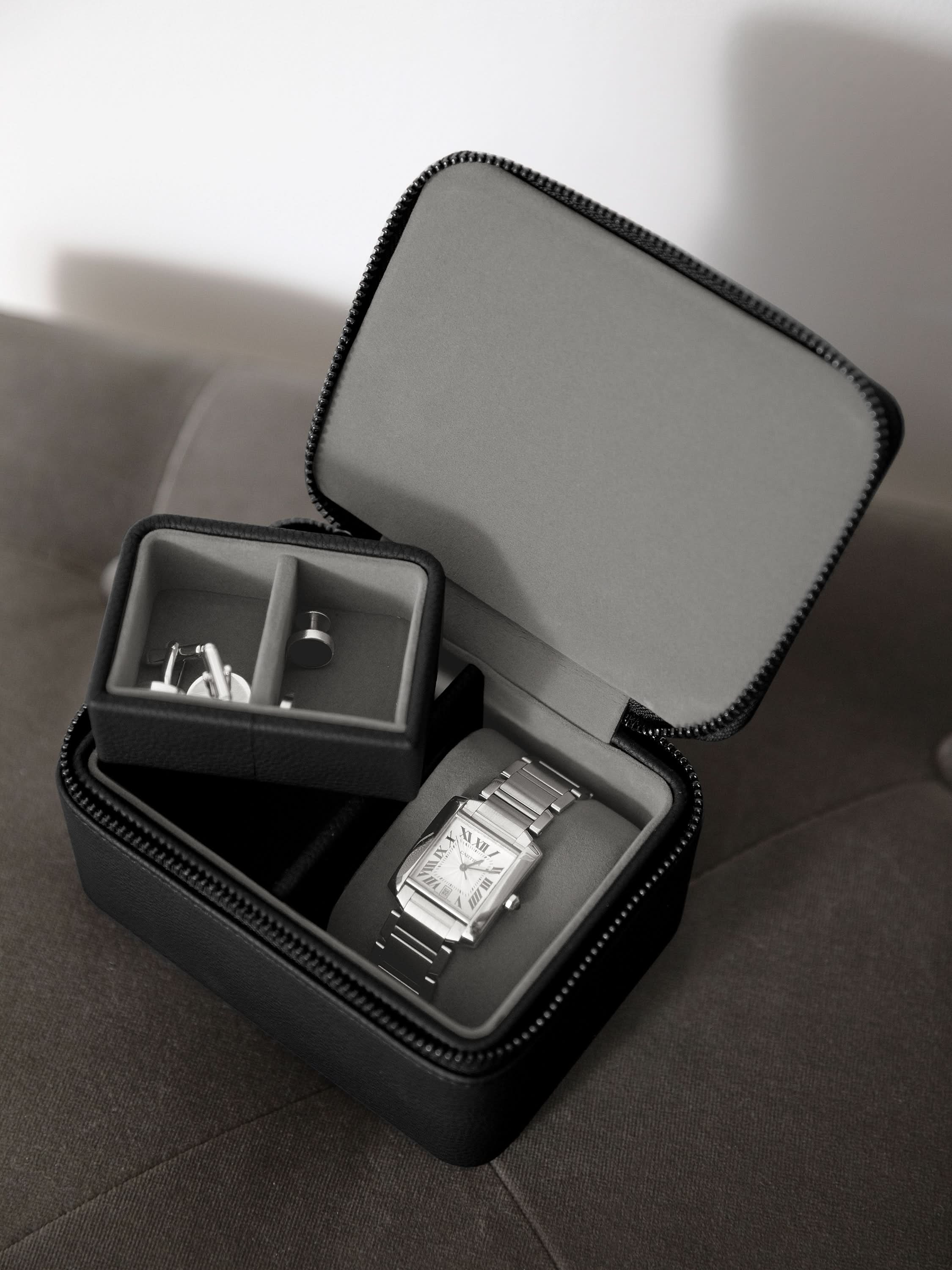 Stackers Horloge & Manchetknopendoosje Zwart - Mystackers