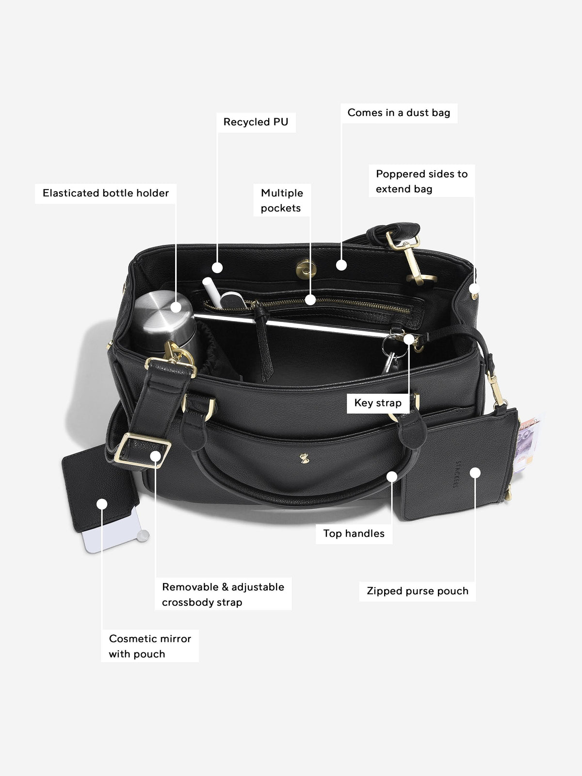 Stackers Kleine Handtas Zwart - Mystackers