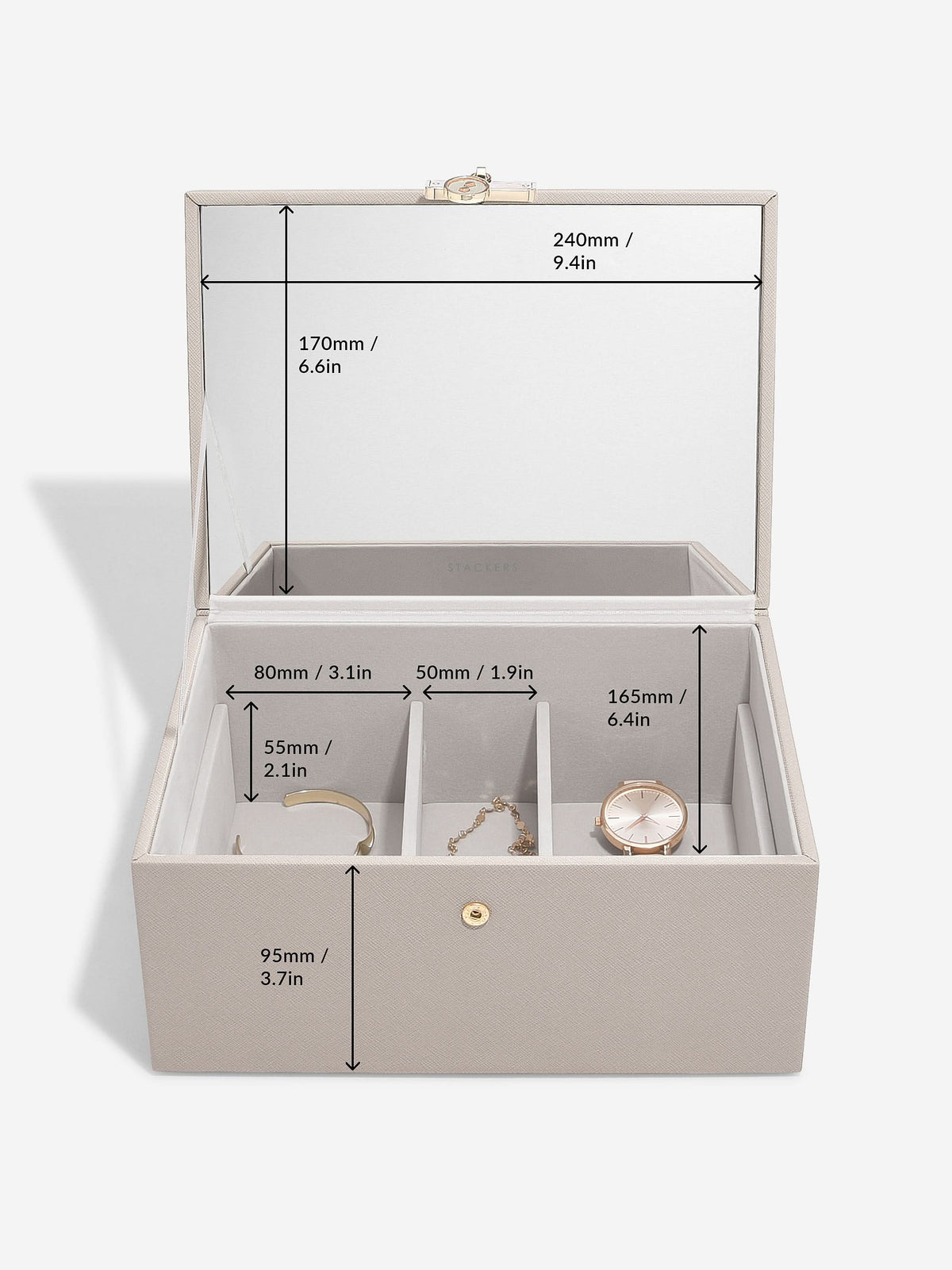 Stackers Luxe Klassieke Juwelendoos Taupe - Mystackers