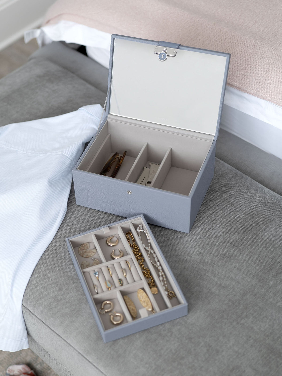Stackers Luxe Klassieke Juwelendoos Blauw - Mystackers