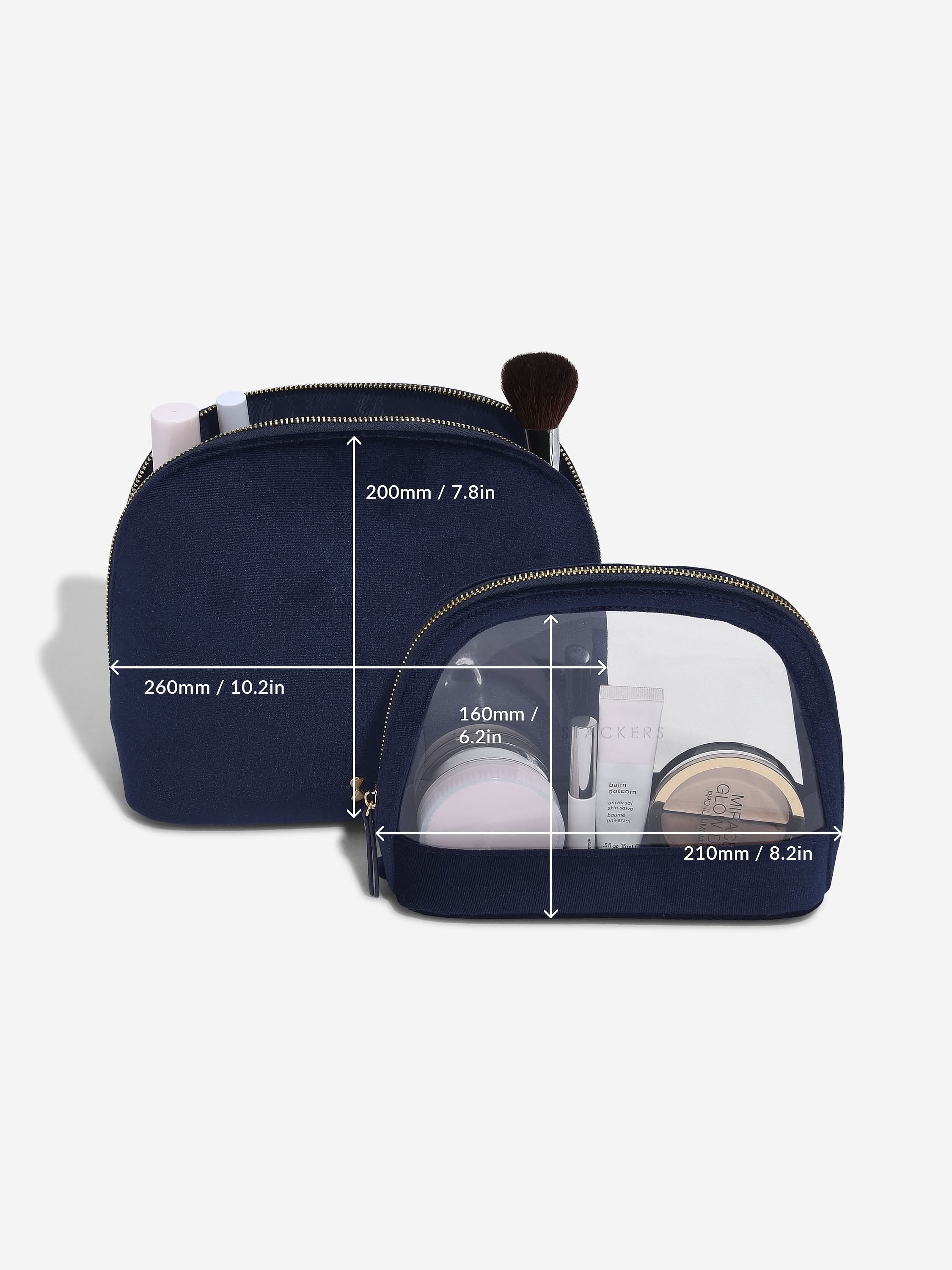 Stackers set van twee Cosmeticatassen Marineblauw - Mystackers