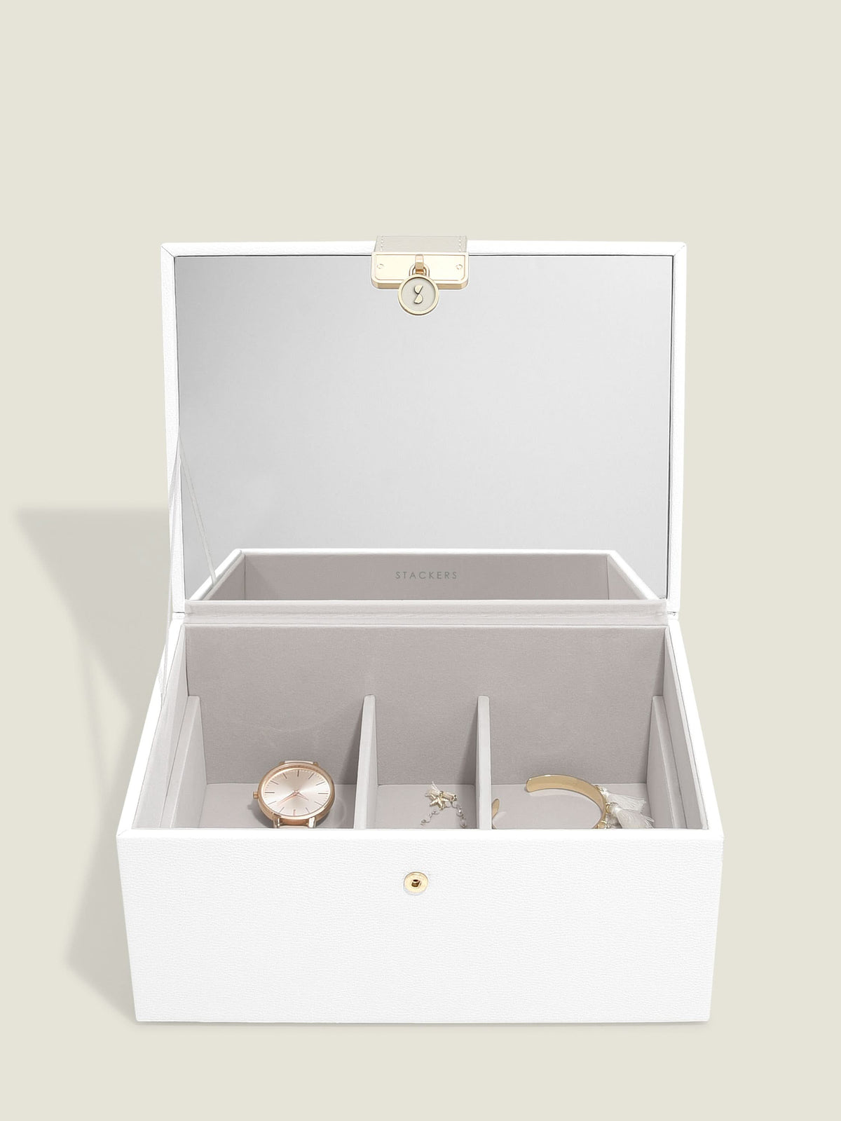 Stackers Luxe Klassieke Juwelendoos Wit - Mystackers