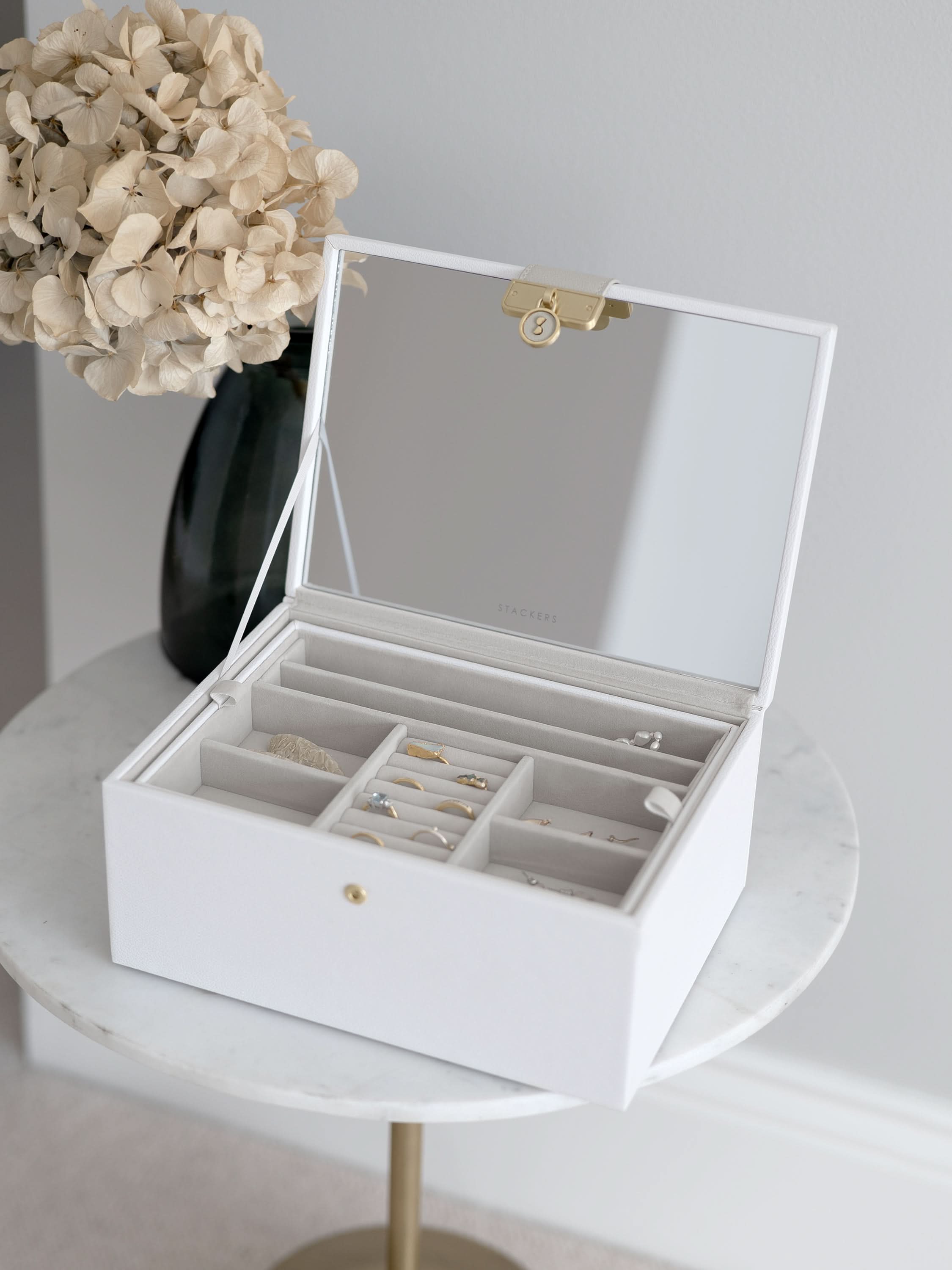 Stackers Luxe Klassieke Juwelendoos Wit - Mystackers
