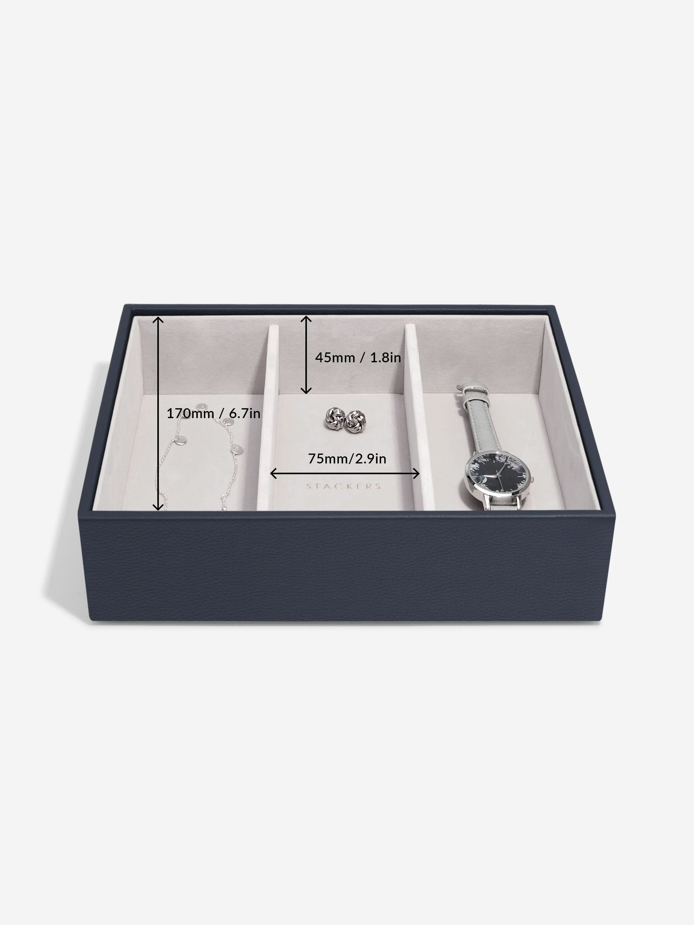 Stackers Klassieke Juwelendoos Set van 2 Marineblauw - Mystackers