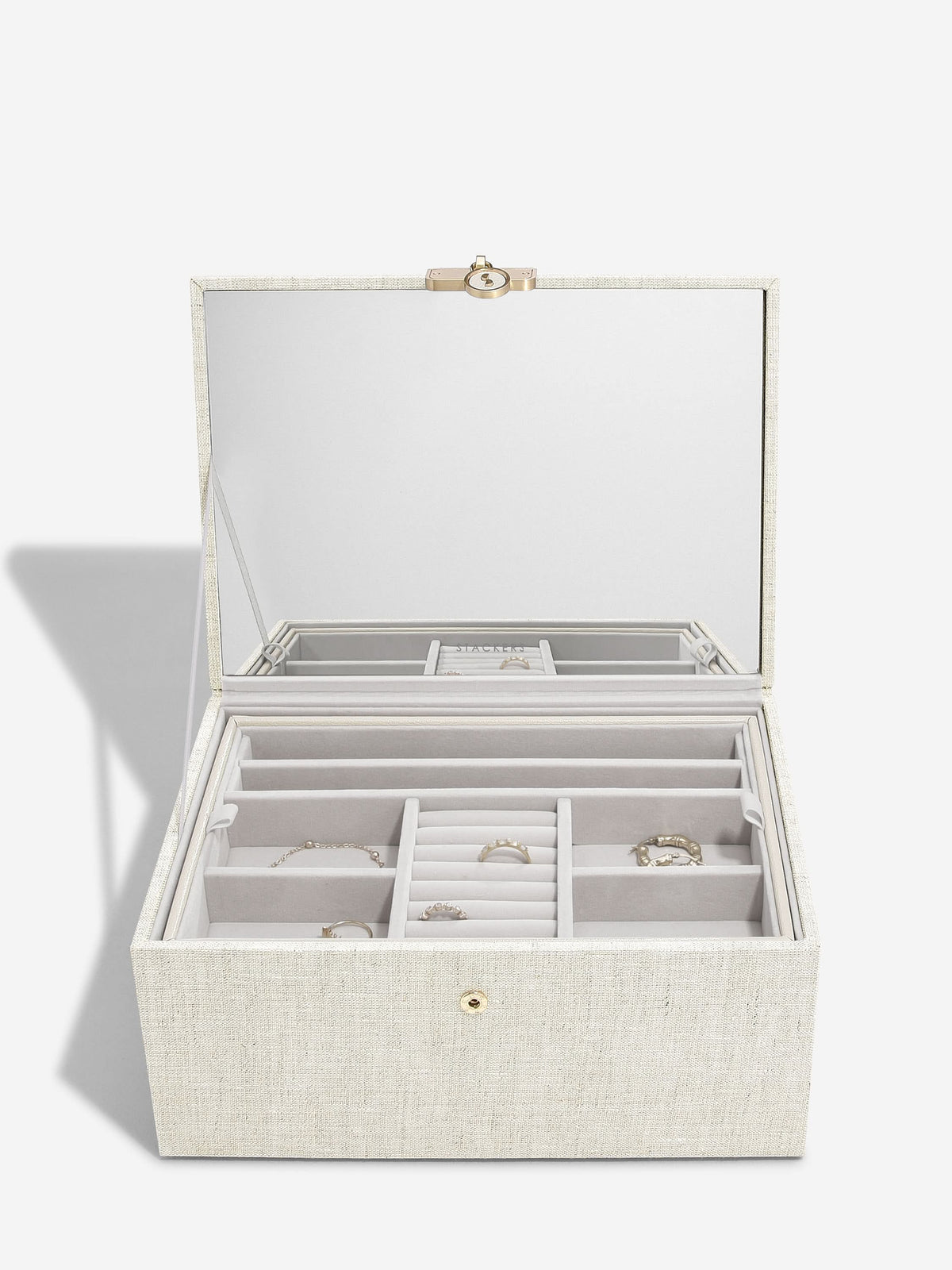 Stackers Luxe Klassieke Juwelendoos Havermout & Linnen - Mystackers