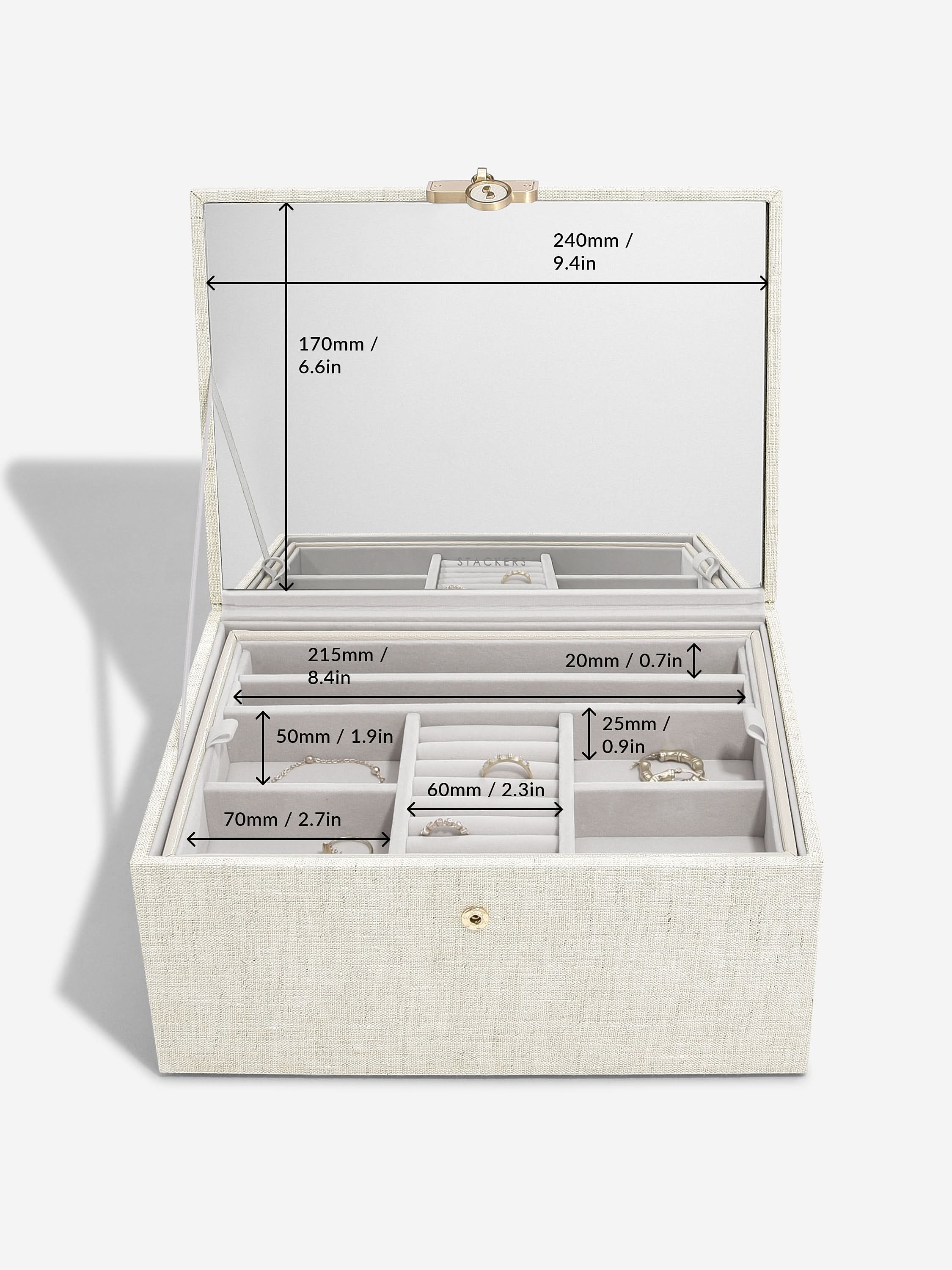 Stackers Luxe Klassieke Juwelendoos Havermout & Linnen - Mystackers